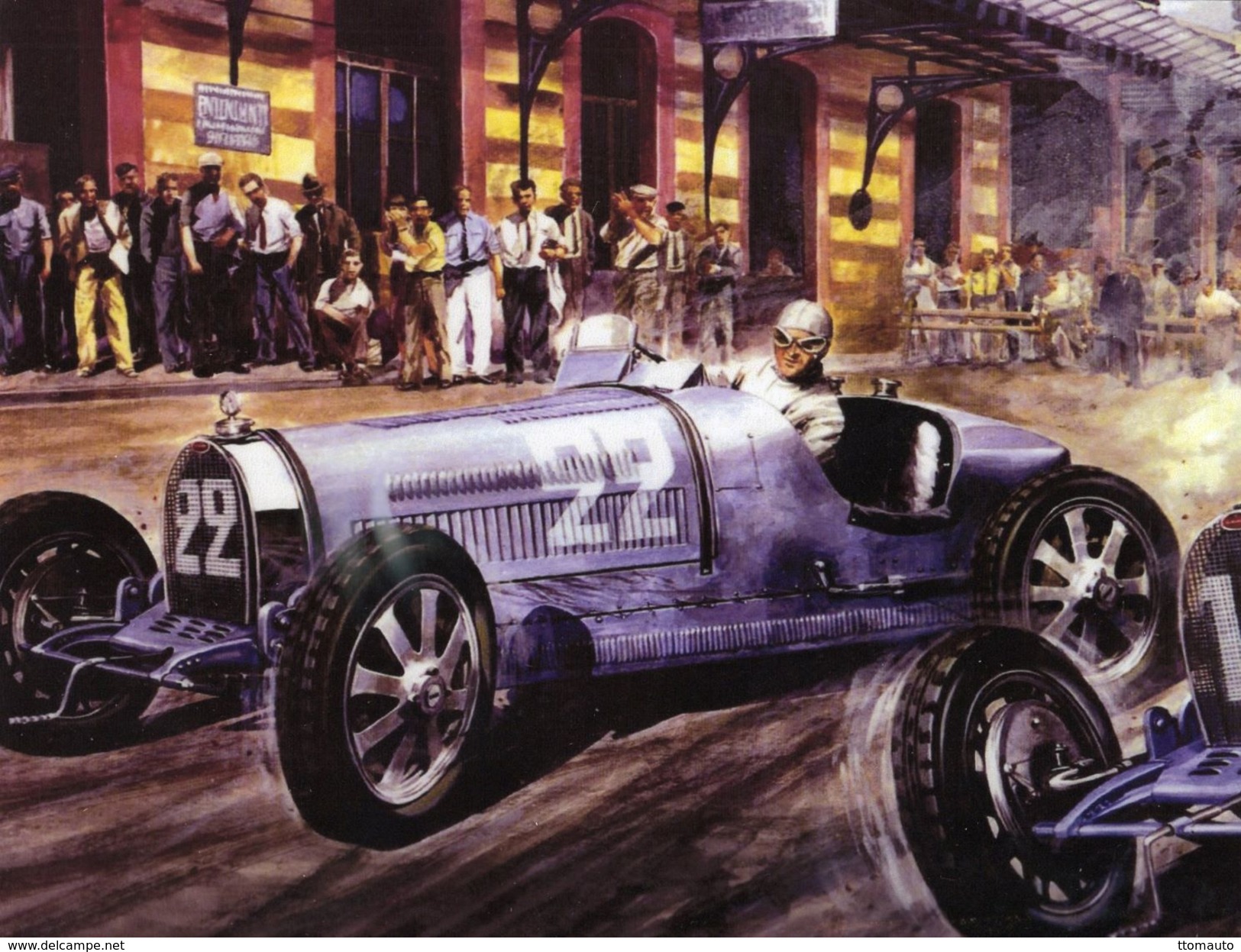 Monaco Grand Prix 1930  -  René Dreyfus (Bugatti) - Artist Carlo Demand  -  Plaque Métal 20 X 15 Cms  -  Neuf! - Plaques En Tôle (après 1960)
