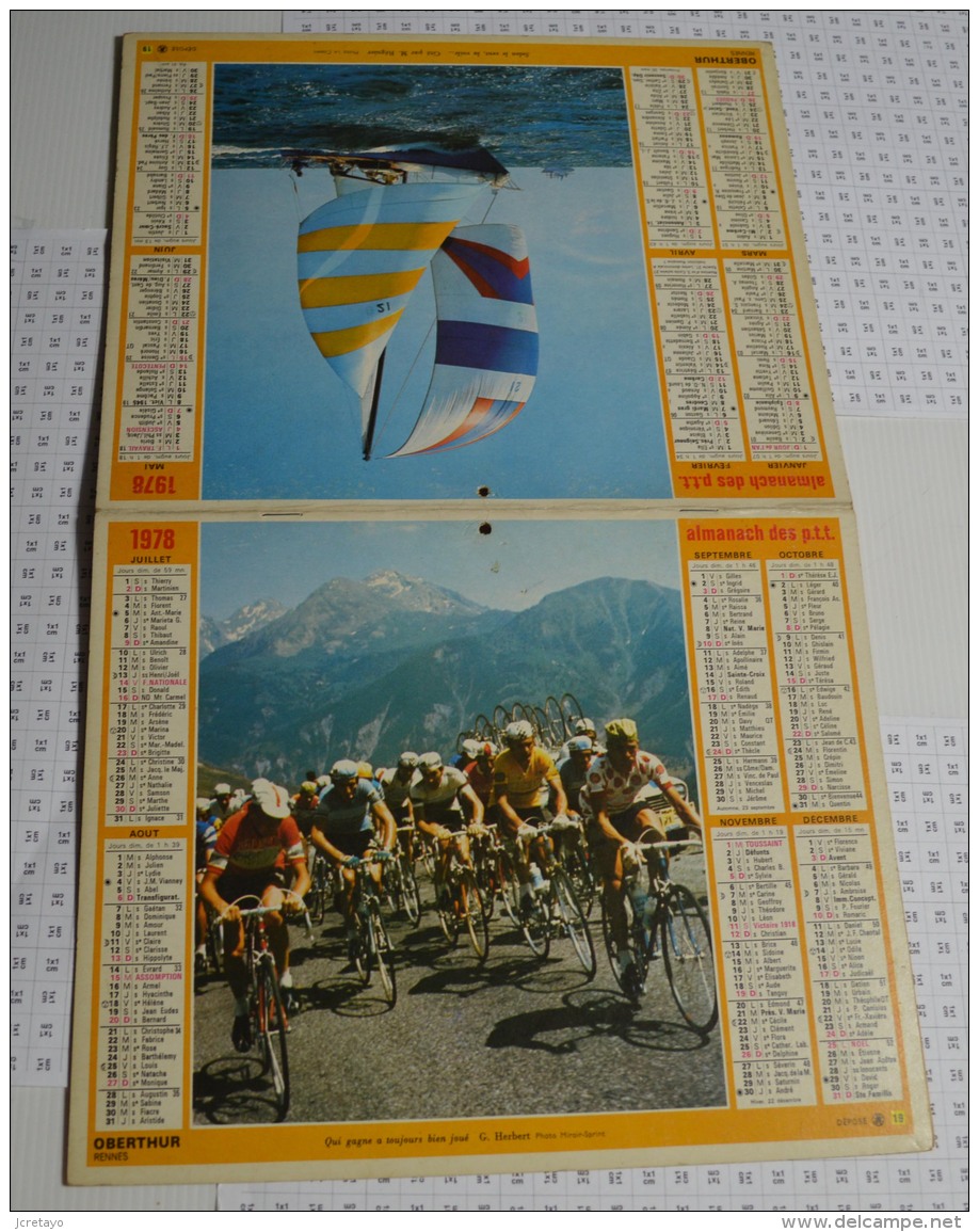 Almanach Des PTT De 1978, Région Parisienne, Photo Tour De France - Grand Format : 1971-80