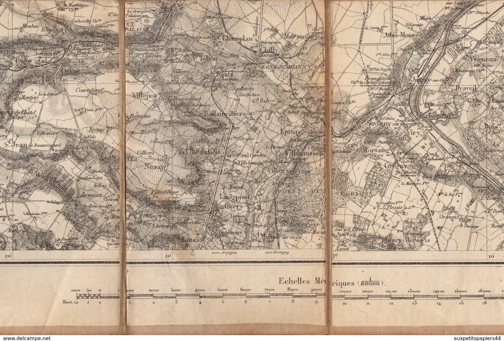 Carte Routière Toilée Militaire De 1909 - Paris Et Ses Environs Sur Toile - Roadmaps