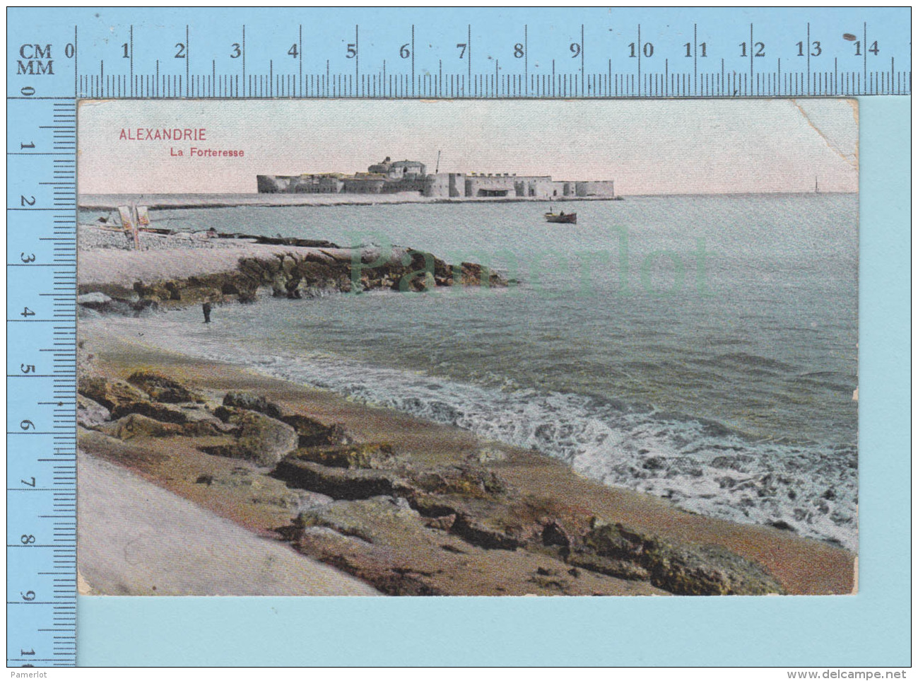 Alexandrie- La Forteresse, à Servi En 1908 Timbre Francais Expedié Au Quebec Canada, Postmark - Postcard - Alexandrie