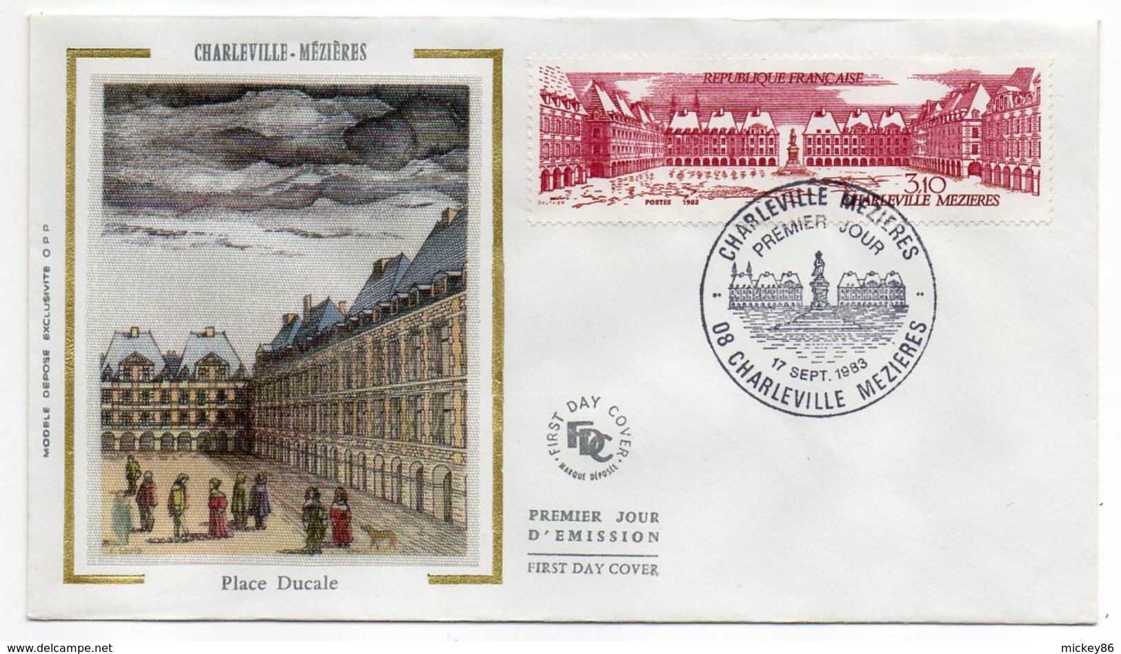 1983--FDC Soie -CHARLEVILLE MEZIERE--08 --- Cachet  CHARLEVILLE MEZIERES-08 - 1980-1989