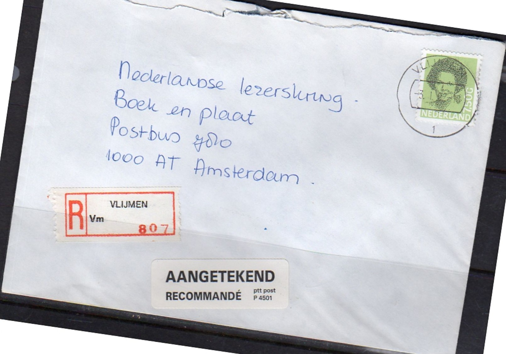 R-VLIJMEN Single Franking 7,50 (used For Short Time!) (CL-22) - Brieven En Documenten