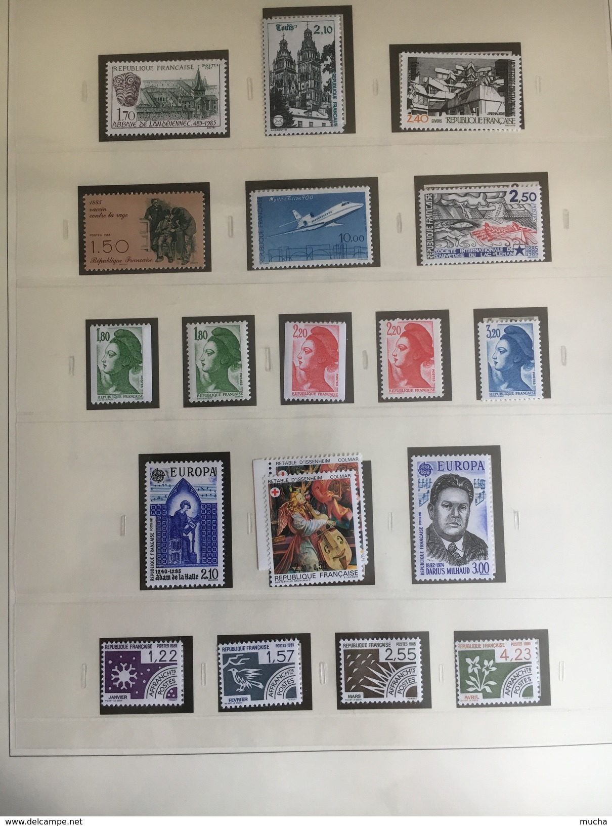 FR7 - Timbres Neufs Années 1984-1991 presque complètes Album pages Safe-Dual  Départ 1 Euro