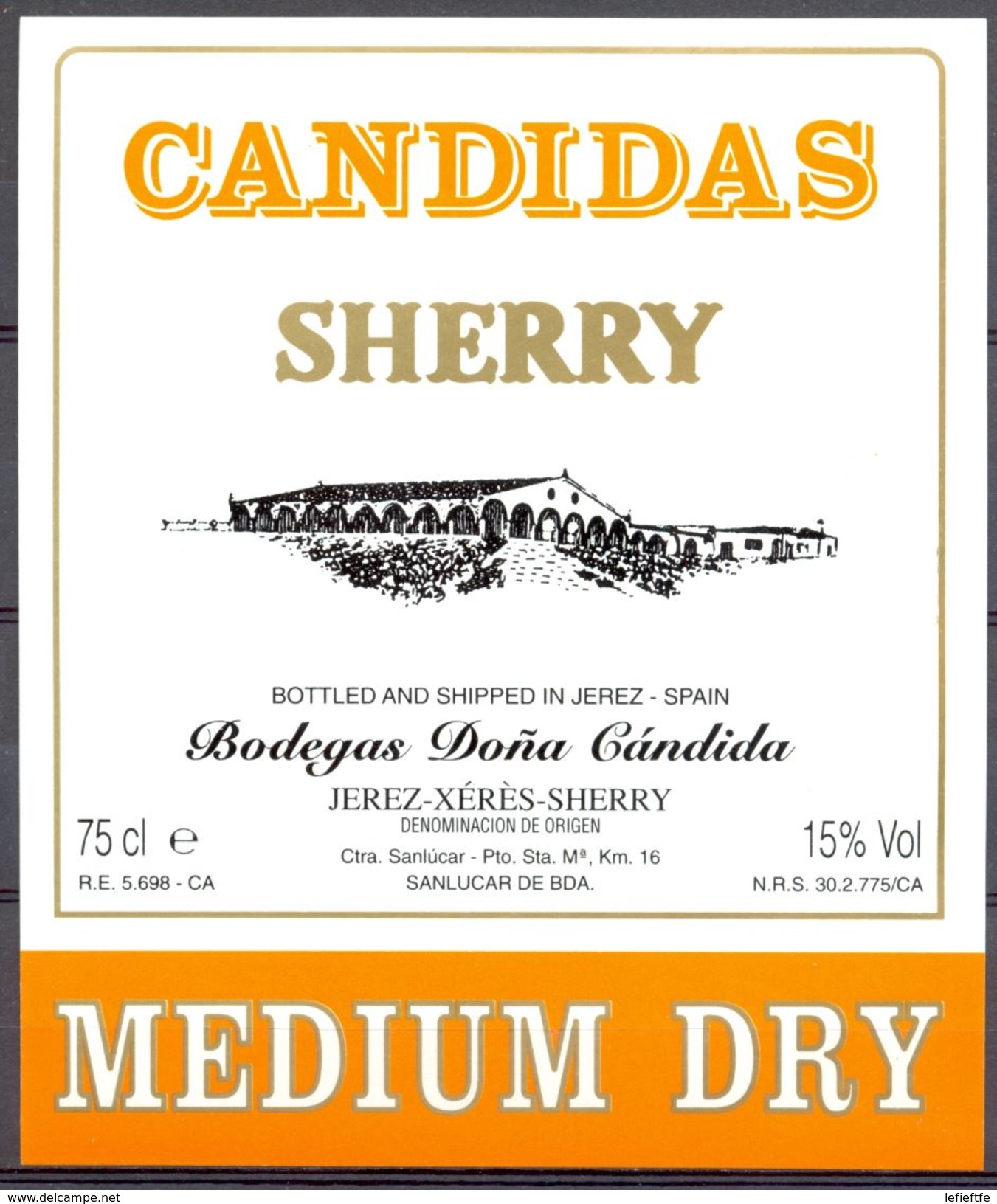 1566 - Espagne - Andalousie - Sherry Candidas - Bodegas Doña Cándida - Sanluccar De Barrameda - Autres & Non Classés