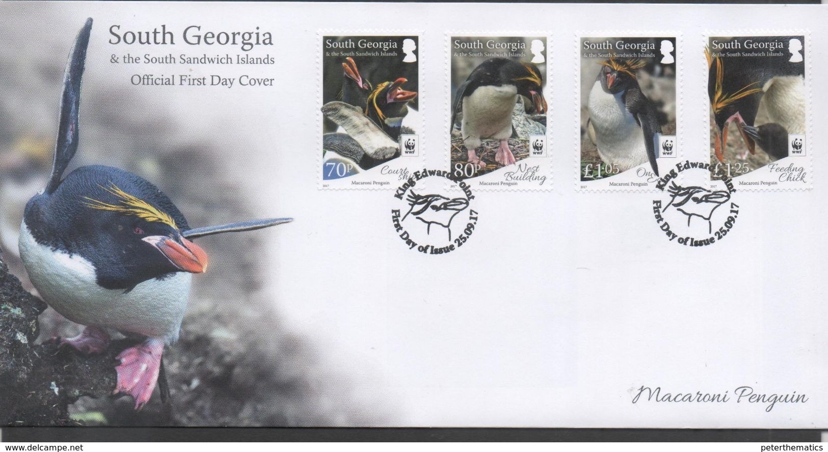 SOUTH GEORGIA , 2017, MNH, WWF, PENGUINS, 4v ON LOCAL FDC - Unused Stamps