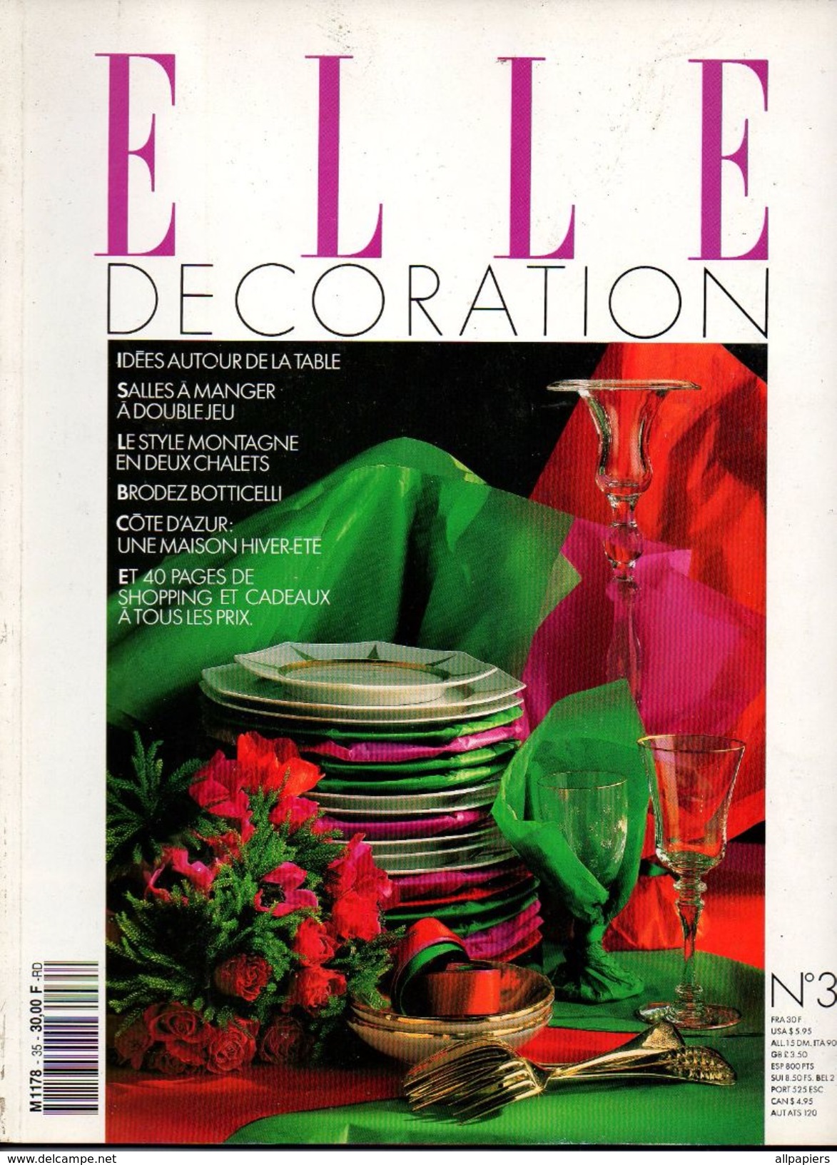 Elle Décoration N°35 Idées Autour De La Table - Salles à Manger A Double Jeu - Brodez Botticelli De 1993 - House & Decoration