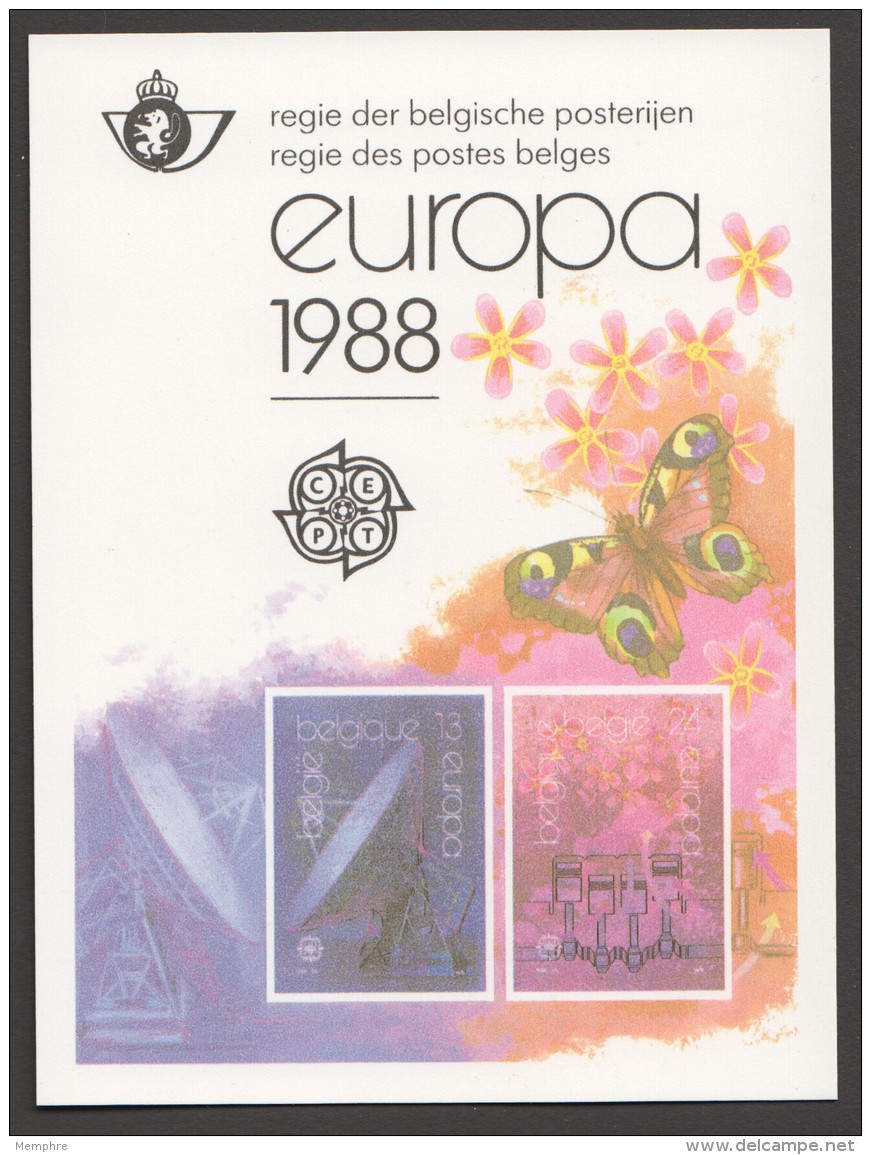 1988  Europa   Feuillet De Luxe  COB 2283-4  LX77 - Deluxe Sheetlets [LX]