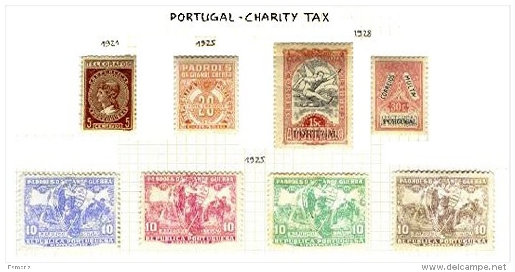 PORTUGAL, Postal Tax, AF 13/17, 21, Dues 1, 5, * MLH, F/VF, Cat. &euro; 25 - Neufs