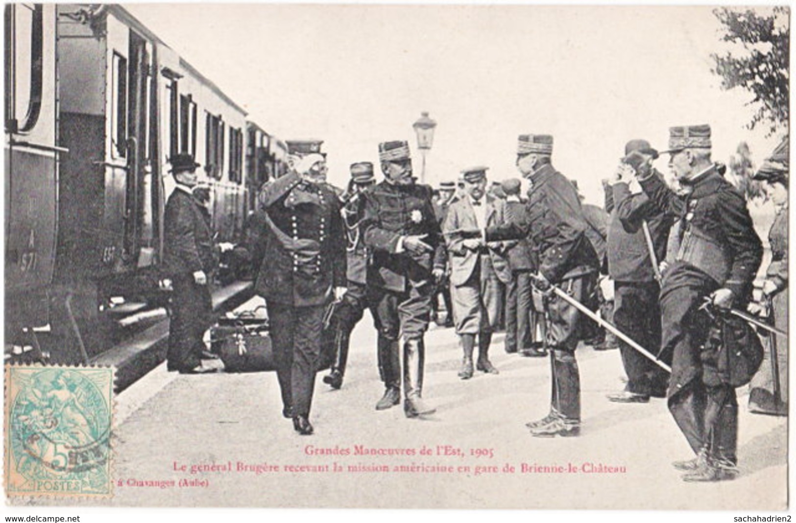 10. Gare De BRIENNE-LE-CHATEAU. Le Général Brugère Recevant La Mission Américaine - Autres & Non Classés