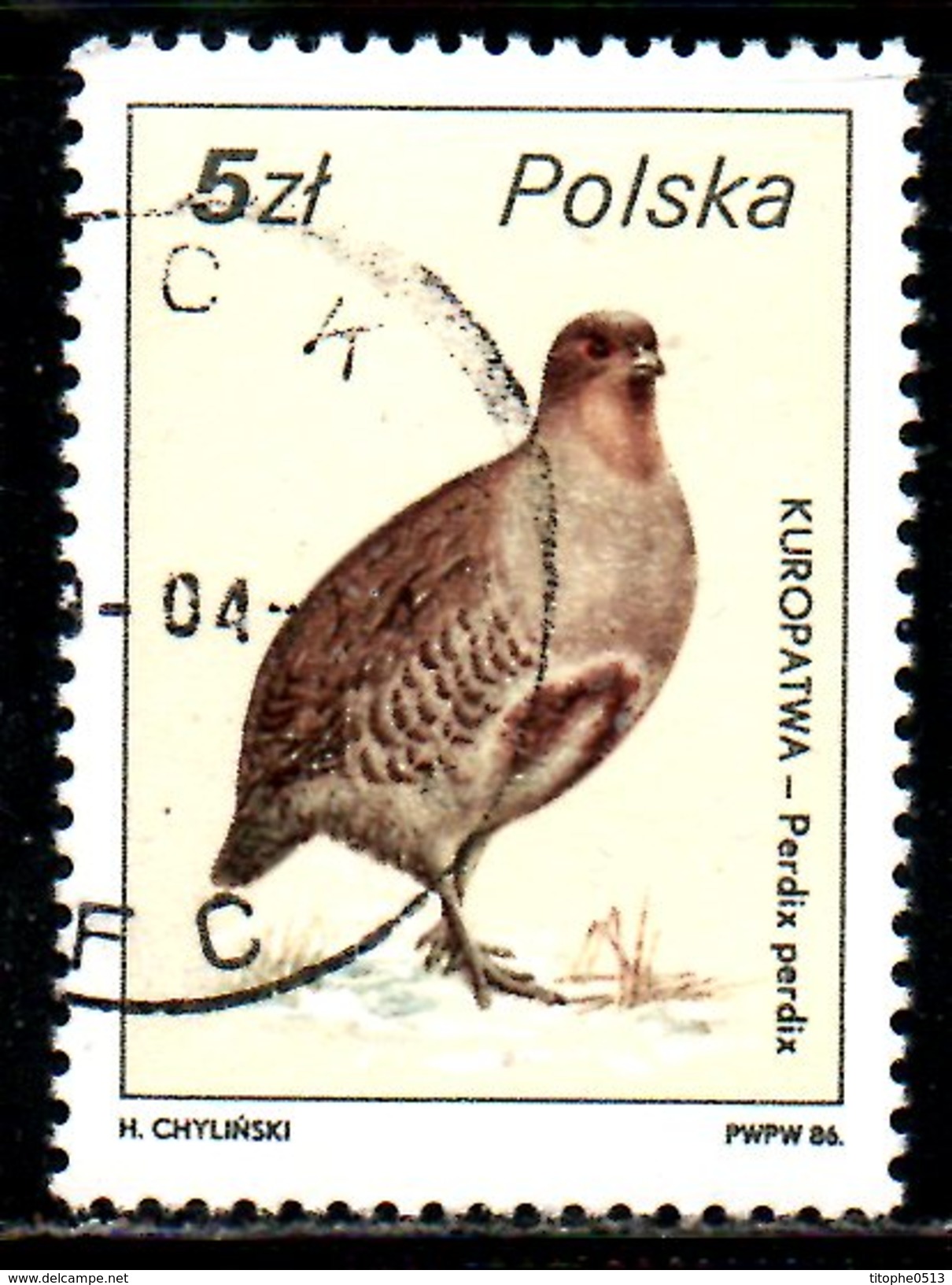 POLOGNE. N°2830 Oblitéré De 1986. Perdrix. - Grey Partridge