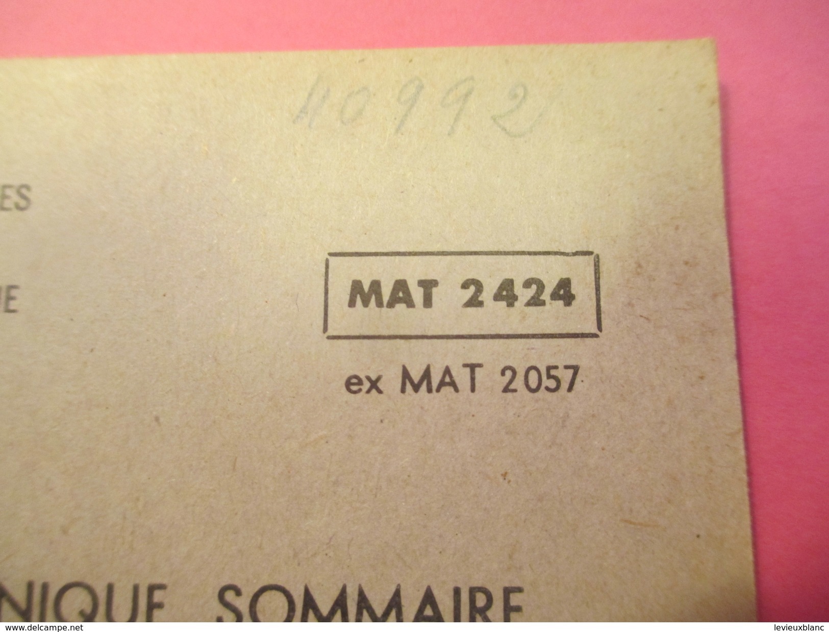 Fascicule/Guide Technique Sommaire De La Grenade à Fusil Fumigéne De 50 Mm//Ministère Des Armées /MAT2424/1968 VPN114Bis - Otros & Sin Clasificación