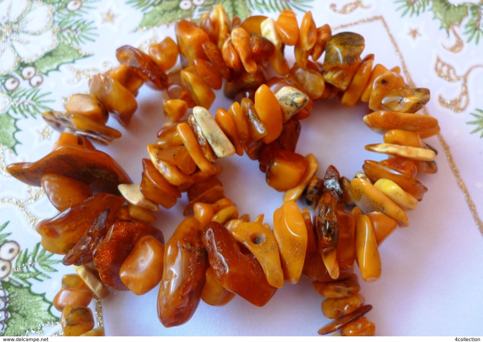 Vintage Jewelry Medicine Charm Big Beads Necklace With Antique Baltic Amber Yolk Yellow Butterscotch - 114g - Necklaces/Chains