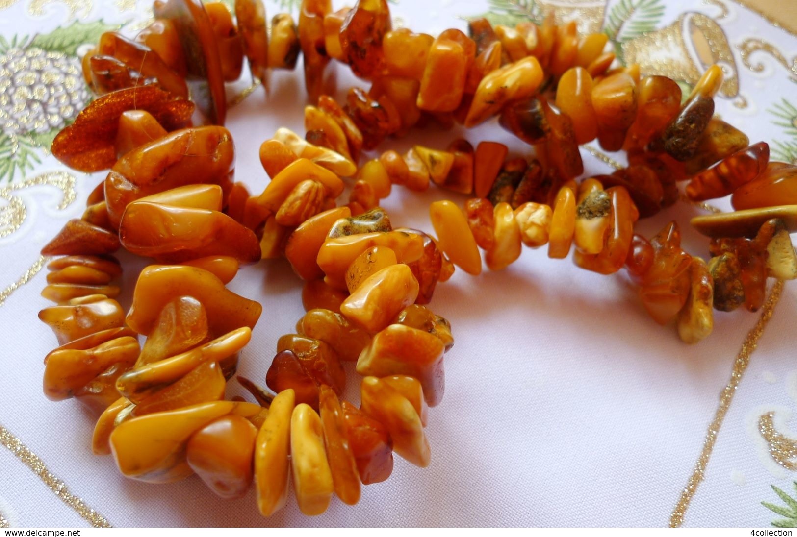Vintage jewelry Medicine Charm Big Beads Necklace with antique Baltic Amber Yolk Yellow butterscotch - 114g