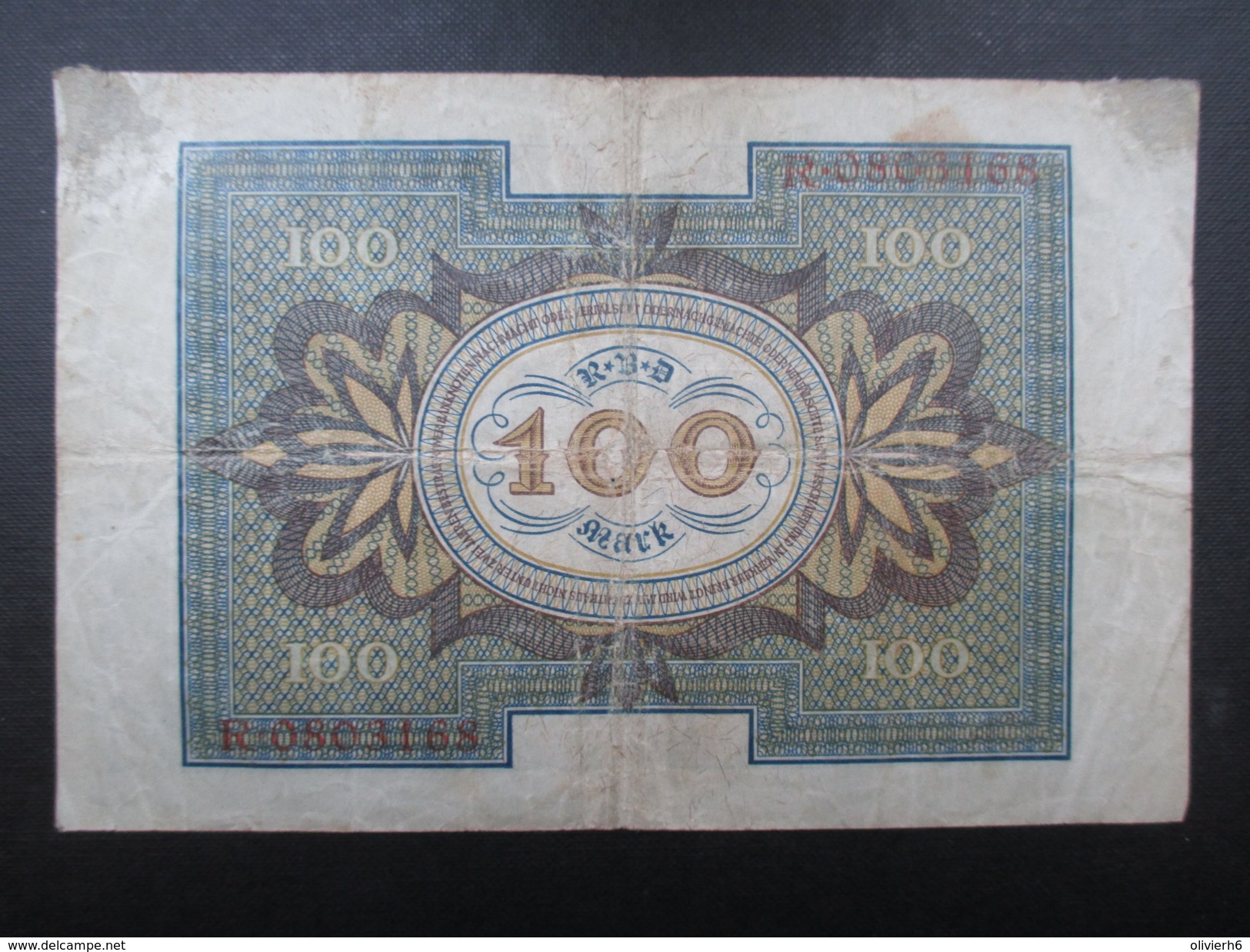 BILLET REICHSBANKNOTE (V1719) 100 HUNDERT MARK (2 Vues) 1/11/1920 - 100 Mark