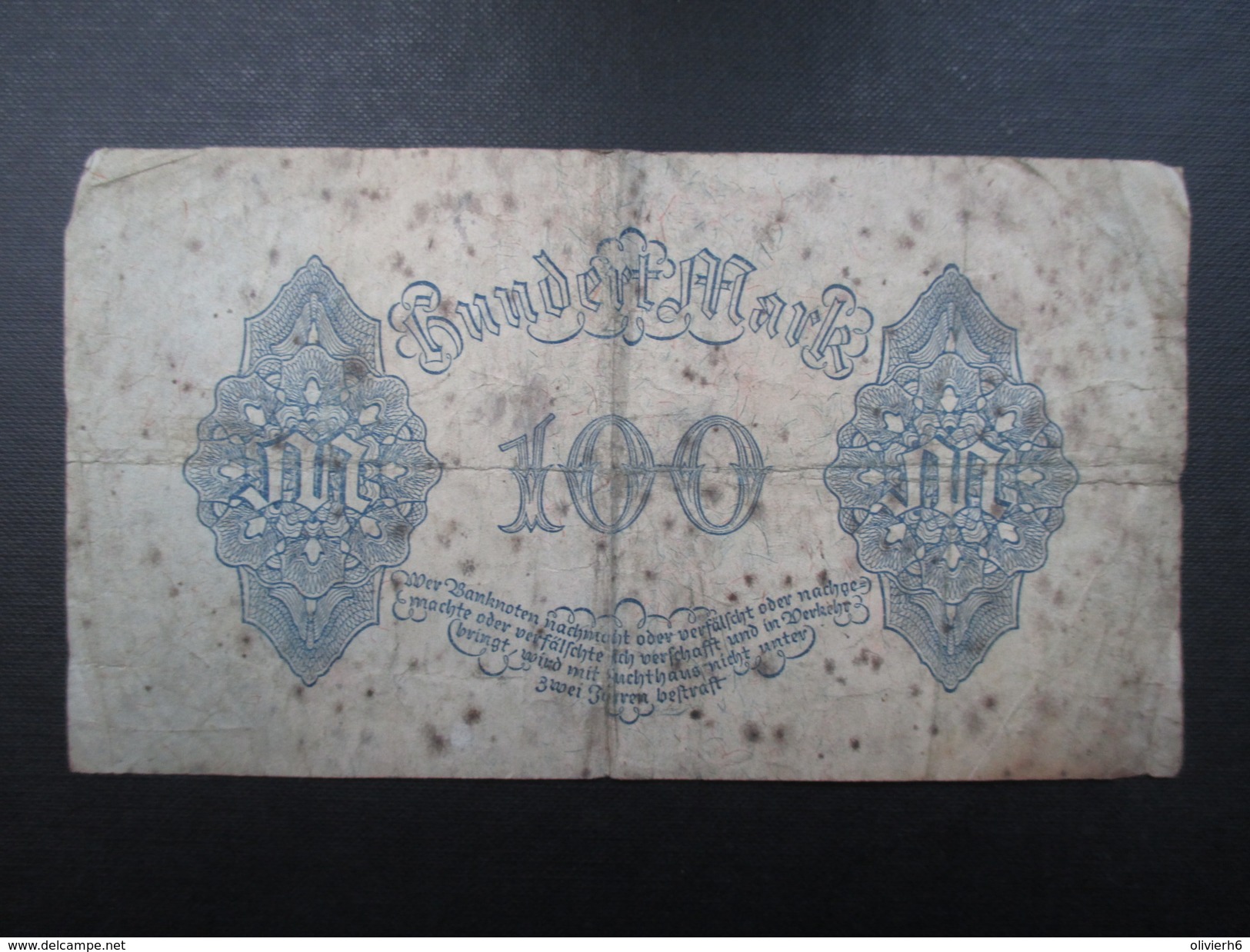 BILLET REICHSBANKNOTE (V1719) 100 HUNDERT MARK (2 Vues) BERLIN 04/08/1922 - 100 Mark