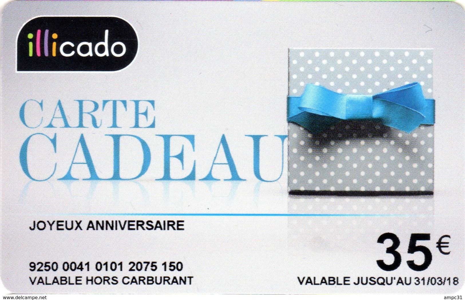 CARTE CADEAU, GESCHENKKARTE, ILLICADO GRISE PAQUET CADEAU 35€ - Gift Cards