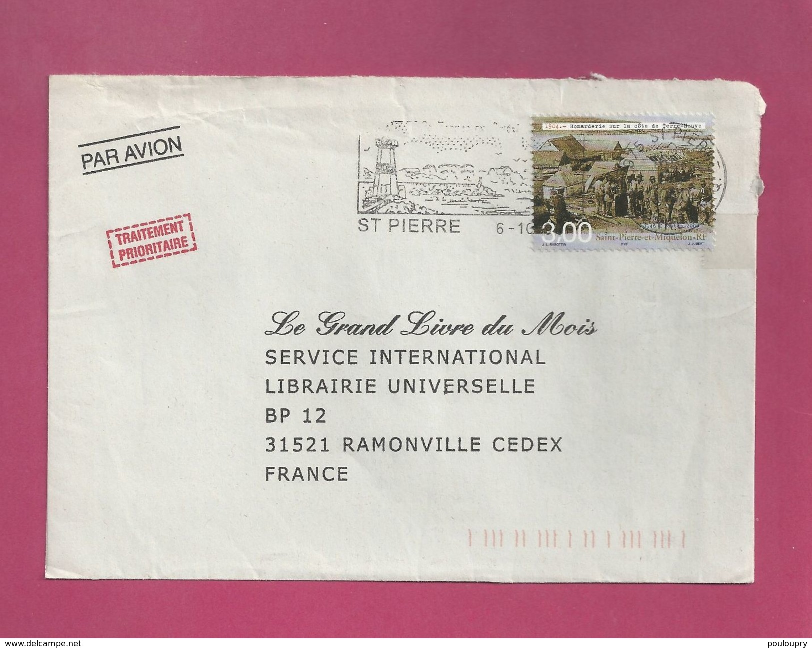 Lettre De Saint Pierre Et Miquelon Pour La France De 2000 - YT N° 713 - Homarderie - Briefe U. Dokumente