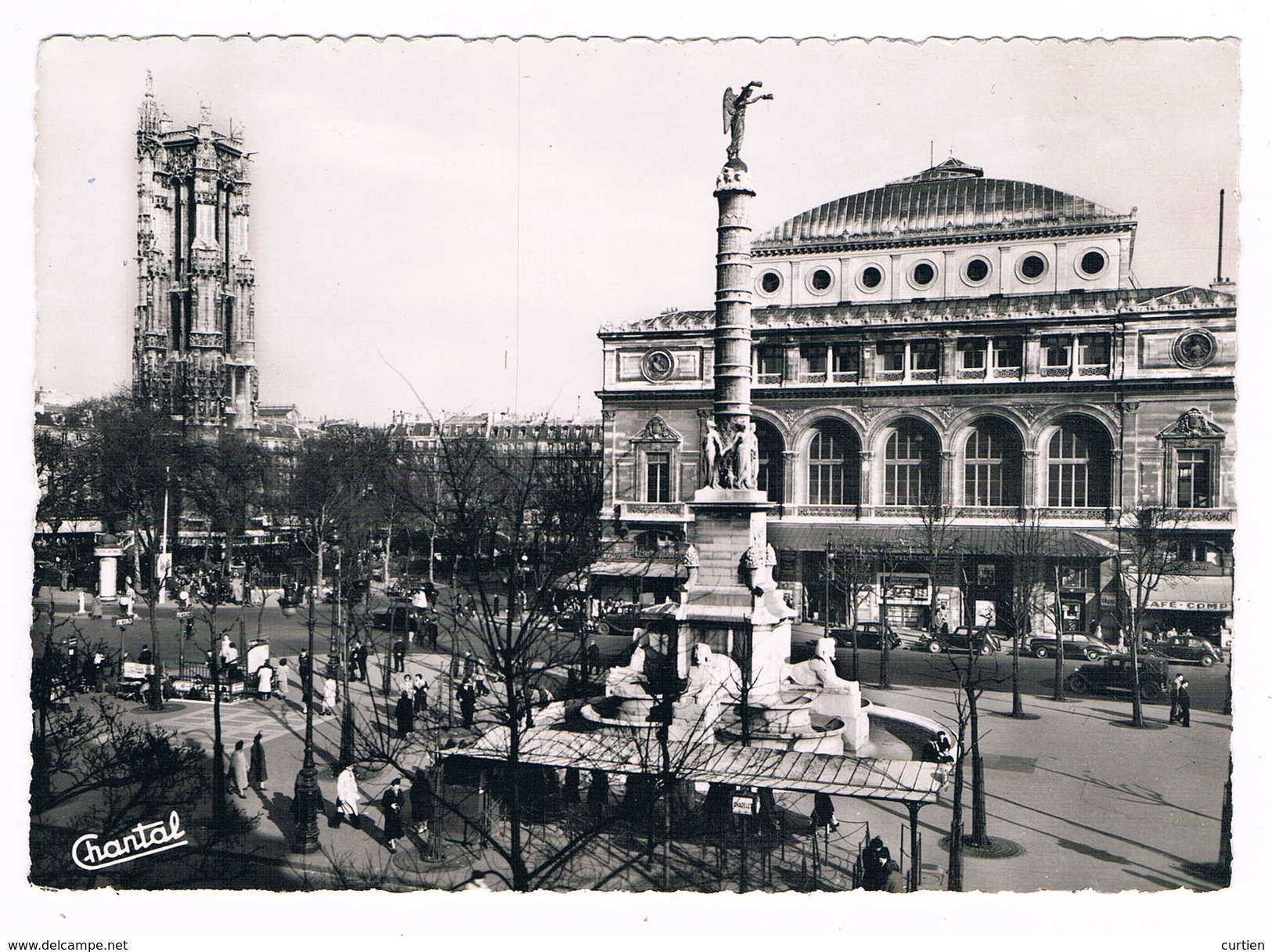 PARIS  75  Place Du Chatelet Avec Théatre . Animée . - Autres & Non Classés