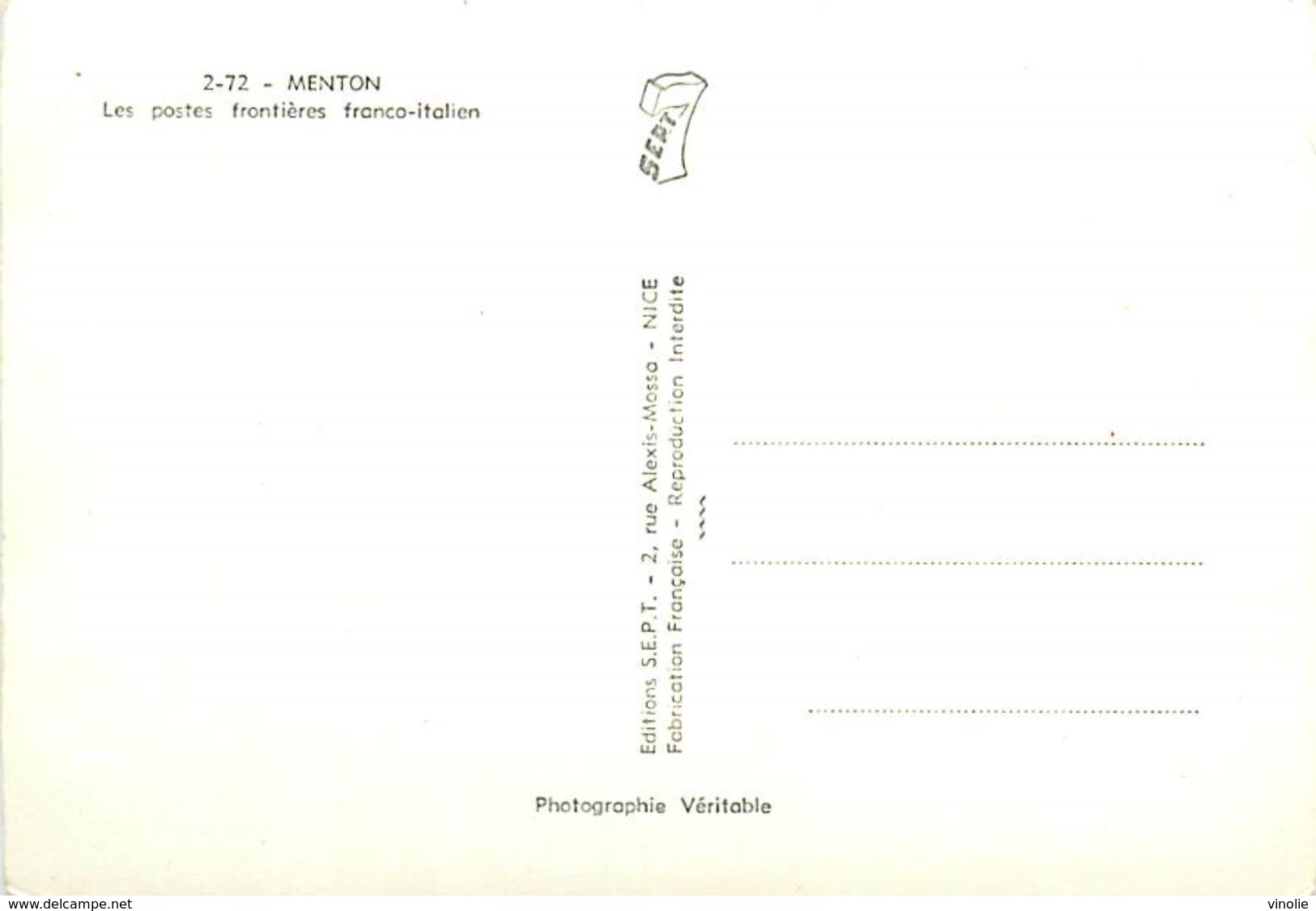 PIE 17-FL-8525 : MENTON. DOUANE. AUTOMOBILES. - Menton