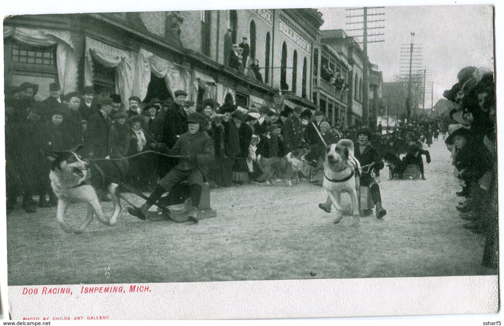 DOG RACING Ishpeming Michigan C. 1910 - Autres & Non Classés