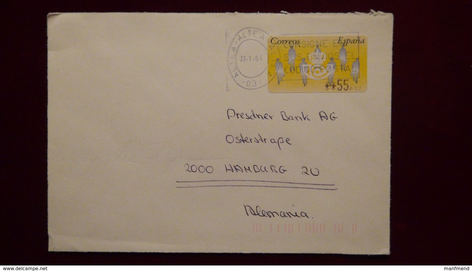 Spain - 1993 - Mi:ES AT7, Yt:ES DI9 On Envelope - Look Scan - Briefe U. Dokumente