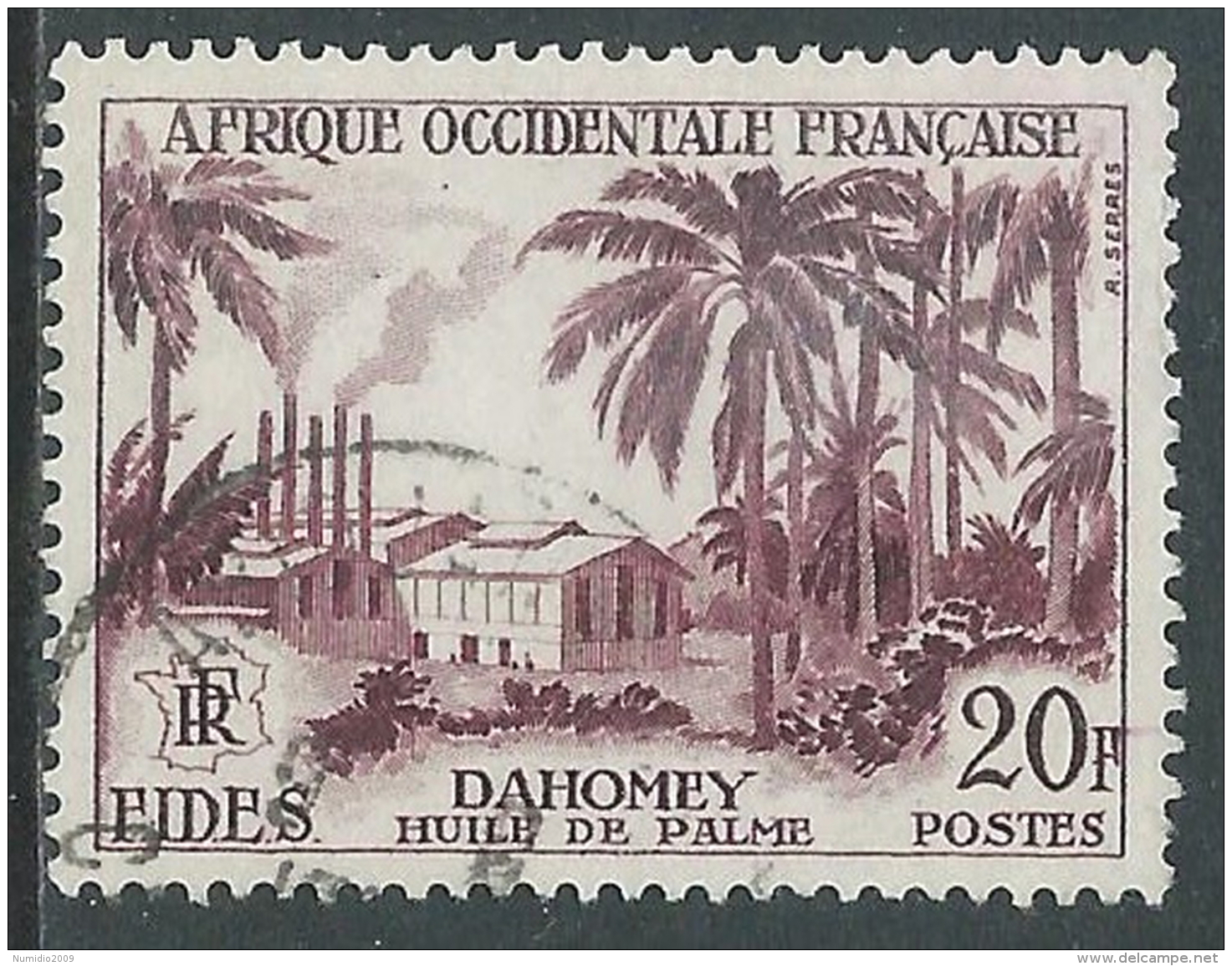 1956 AFRICA OCCIDENTALE FRANCESE USATO VEDUTE DIVERSE 20 F - R39-7 - Usati