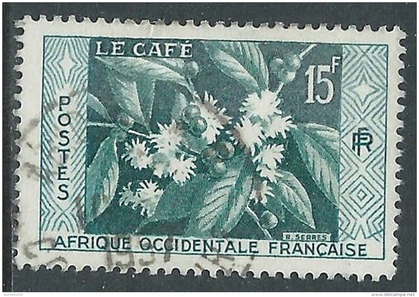 1956 AFRICA OCCIDENTALE FRANCESE USATO CAFFE - R39-7 - Gebruikt