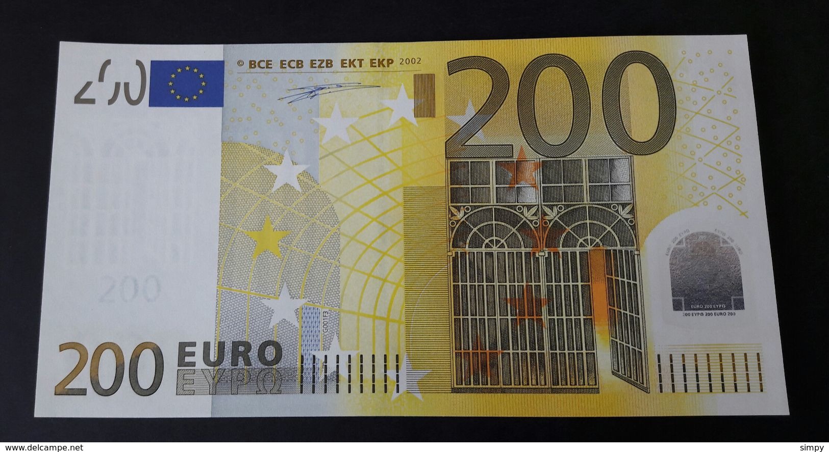 AUSTRIA 200 Euro 2002 Duisenberg  Letter N UNC Print Code G001 F4 N00841792503 - 200 Euro