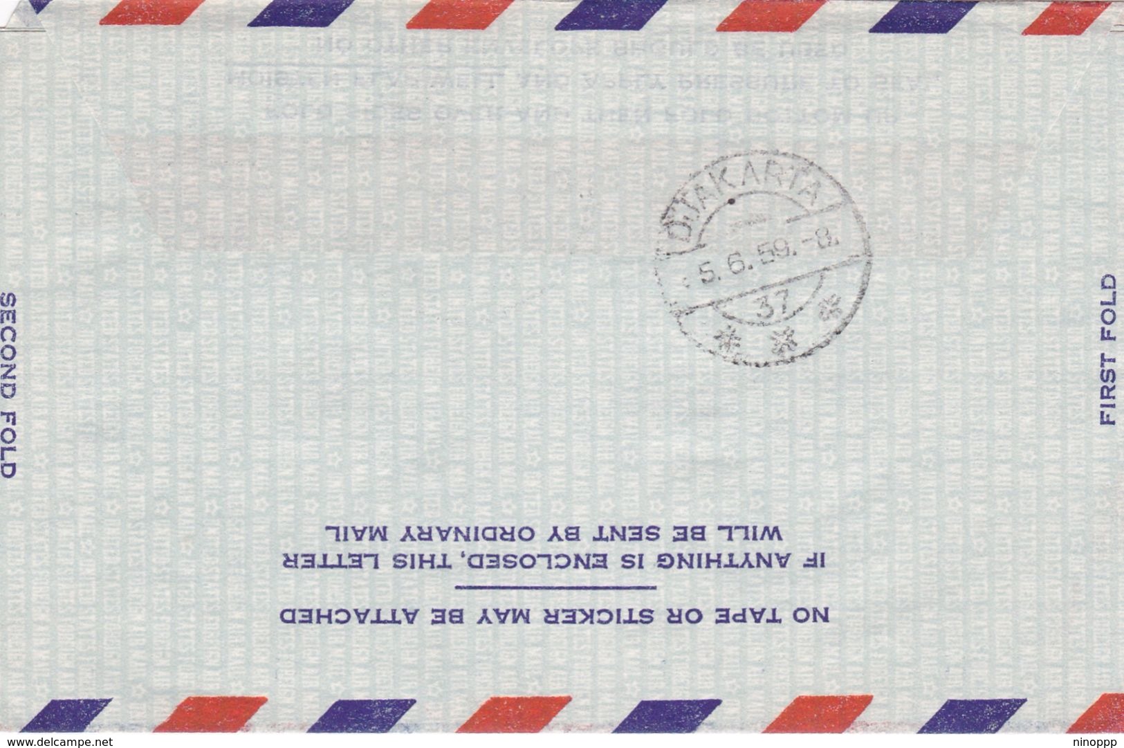 United States 1959 First Flight FAM 14 From San Francisco, To Jakarta, Souvenir Cover - Covers & Documents