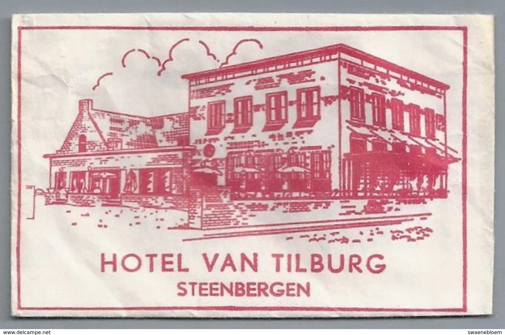 Suikerzakje.- STEENBERGEN. HOTEL VAN TILBURG.  SUGAR..  2 Scans - Sugars