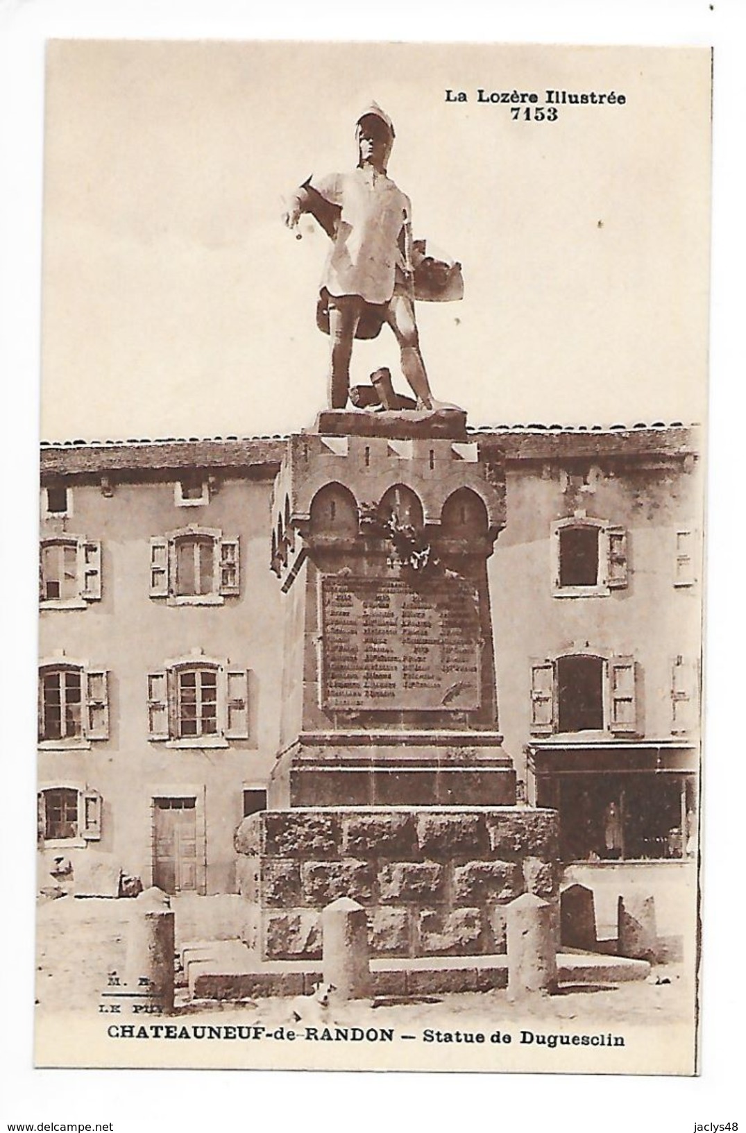 CHATEAUNEUF De RANDON  (cpa 48)  Statue De Duguesclin -   - L 1 - Chateauneuf De Randon