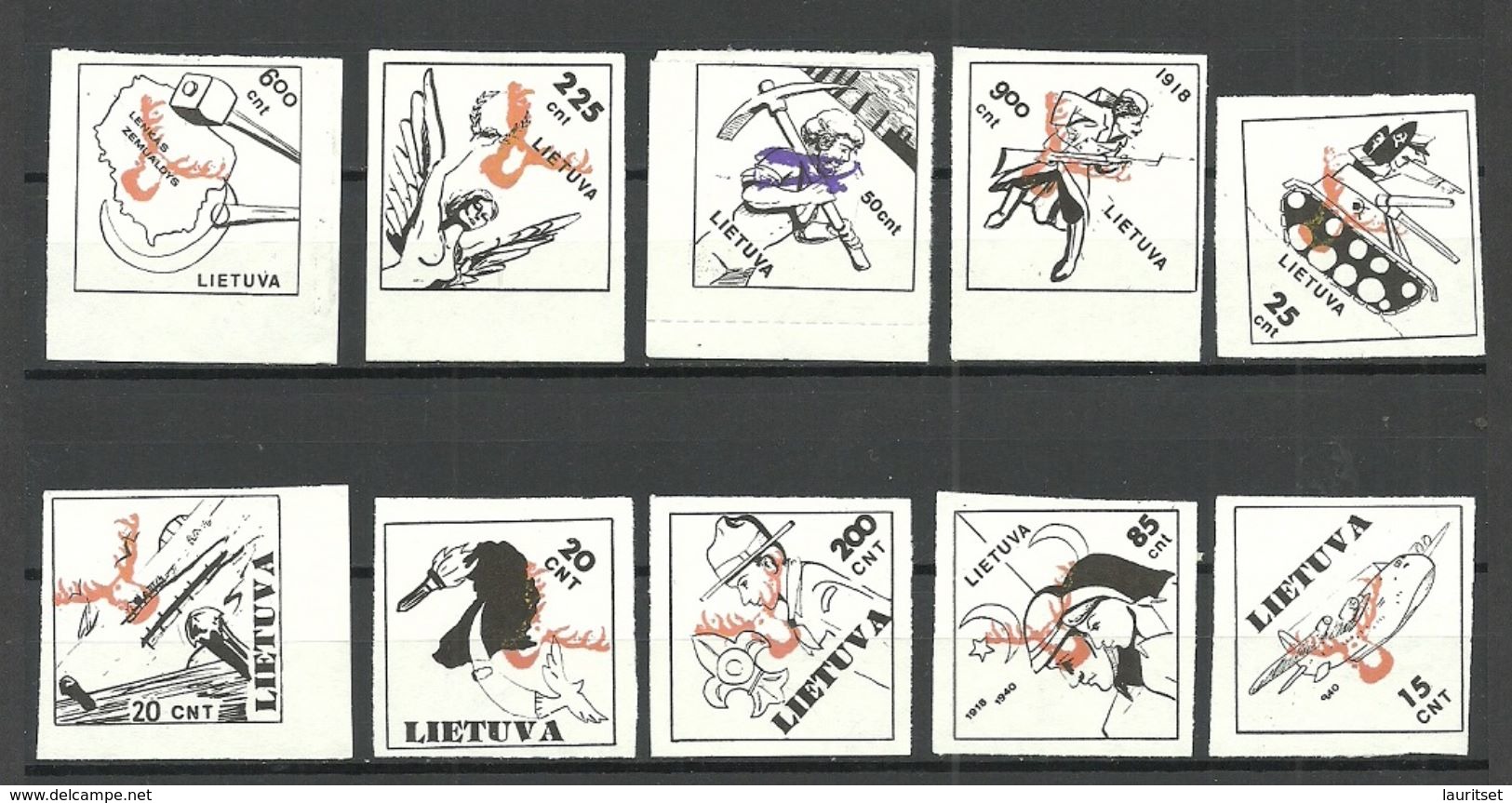 LITHUANIA 1960ies Anti Communist Propaganda Stamps In Exile MNH - Lithuania