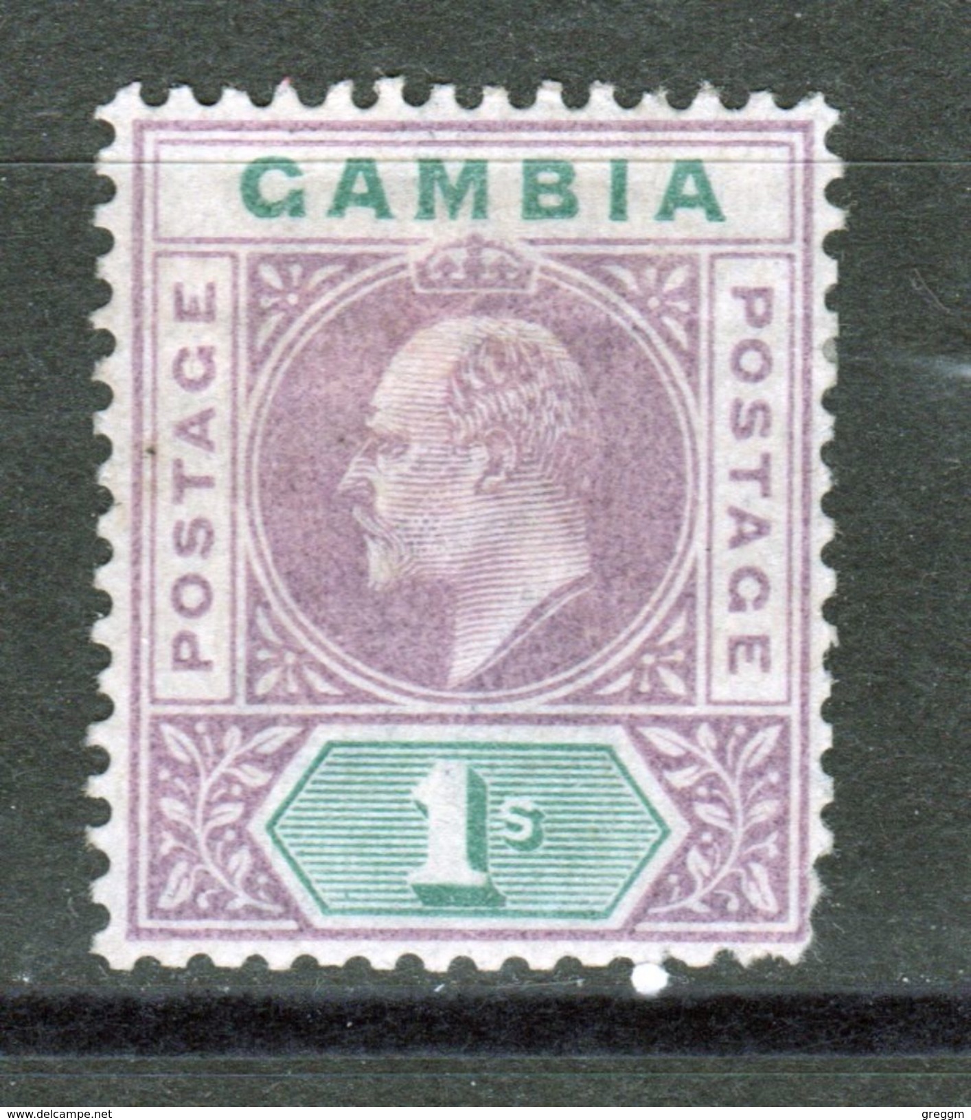 Gambia Edward VII Definitive One Shilling Stamp From 1902. - Gambia (...-1964)