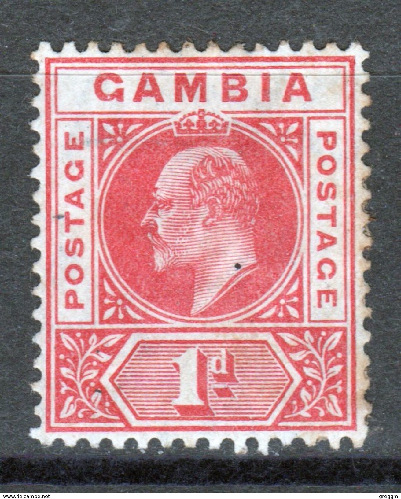 Gambia Edward VII Definitive 1d Stamp From 1909. - Gambia (...-1964)