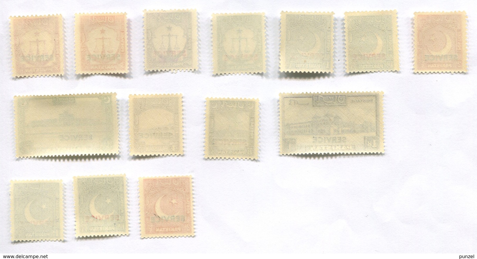 Pakistan Set Of 14 Mint MNH 'SERVICE' Stamps Issued 1948-54 - Pakistan