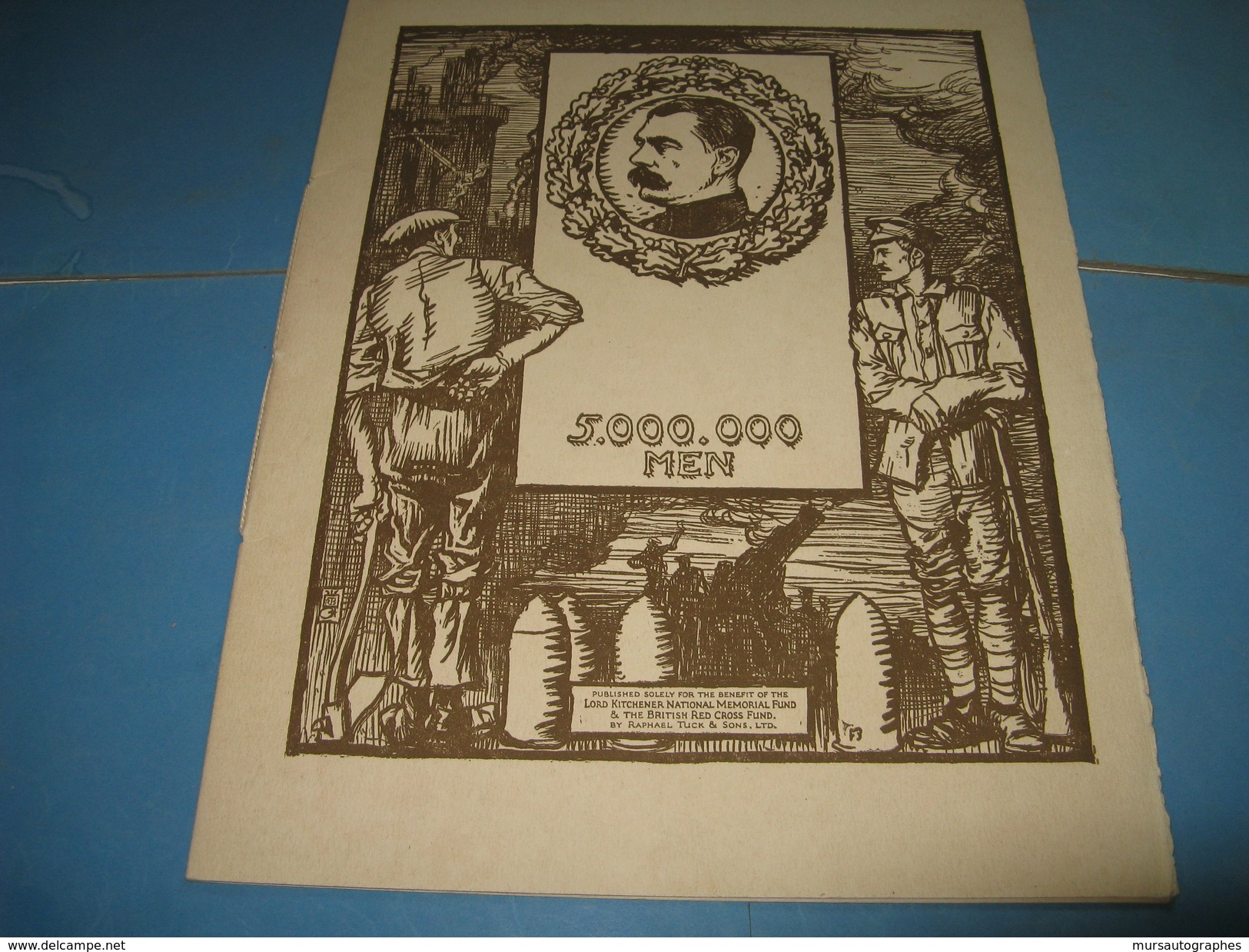 BELLE PLAQUETTE HOMMAGE A LORD KITCHENER "5.000.000 MEN" 1916 Illustré ANGLETERRE 14-18 CONAN DOYLE - 1914-18