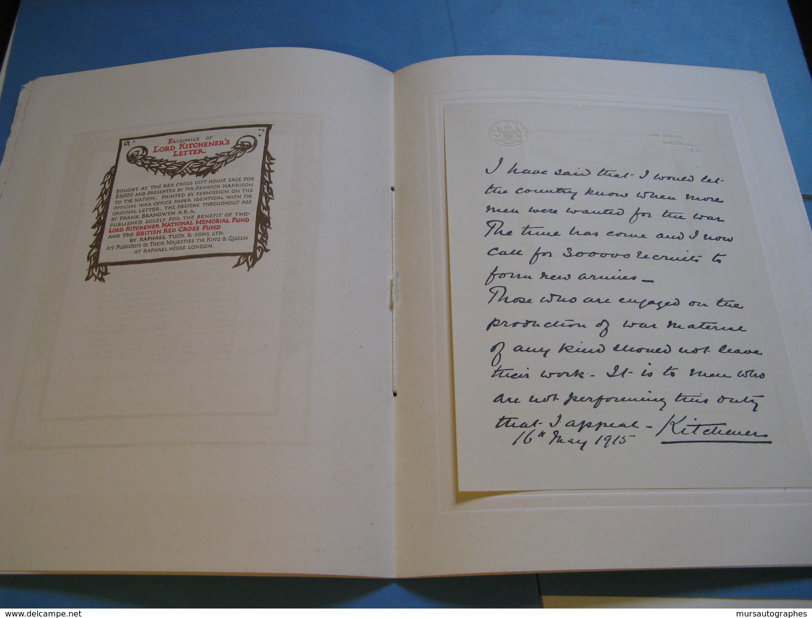 BELLE PLAQUETTE HOMMAGE A LORD KITCHENER "5.000.000 MEN" 1916 Illustré ANGLETERRE 14-18 CONAN DOYLE - 1914-18