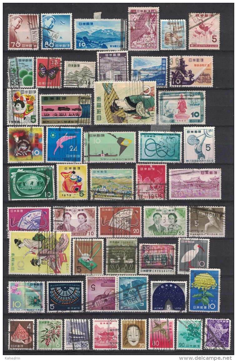 Japan From 1953 - 1961, Collection (Lot) Of Used Stamps (o) All With Roller Cancel - Colecciones & Series