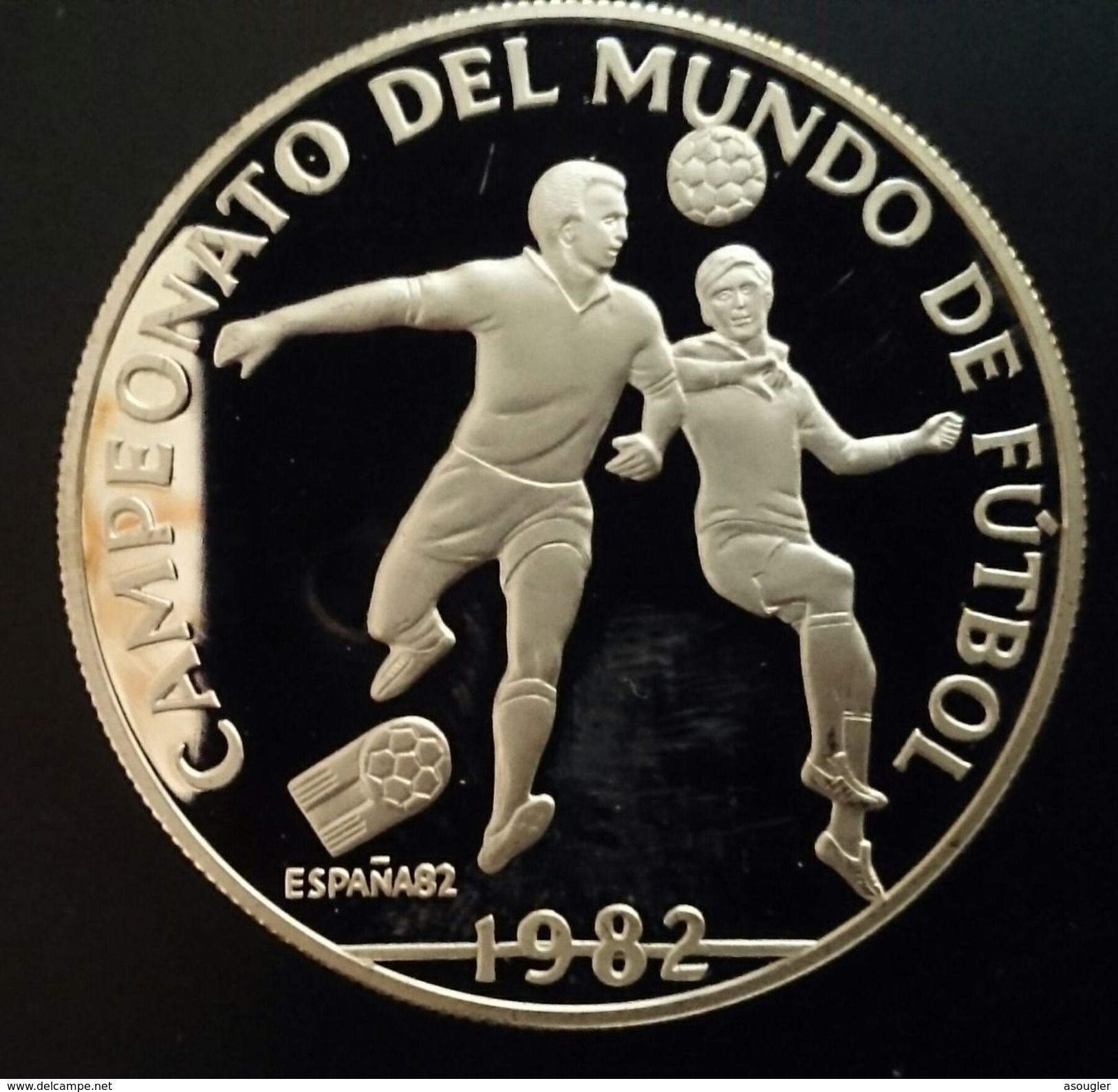 PANAMA 10 BALBOAS 1982 SILVER PROOF "Champions Of Soccer" Free Shipping Via Registered Air Mail - Panamá