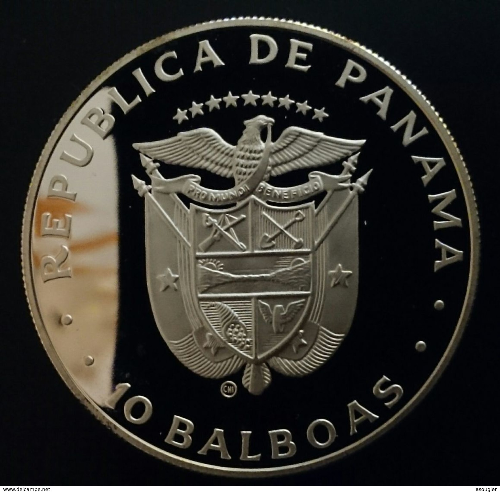 PANAMA 10 BALBOAS 1982 SILVER PROOF "Champions Of Soccer" Free Shipping Via Registered Air Mail - Panamá