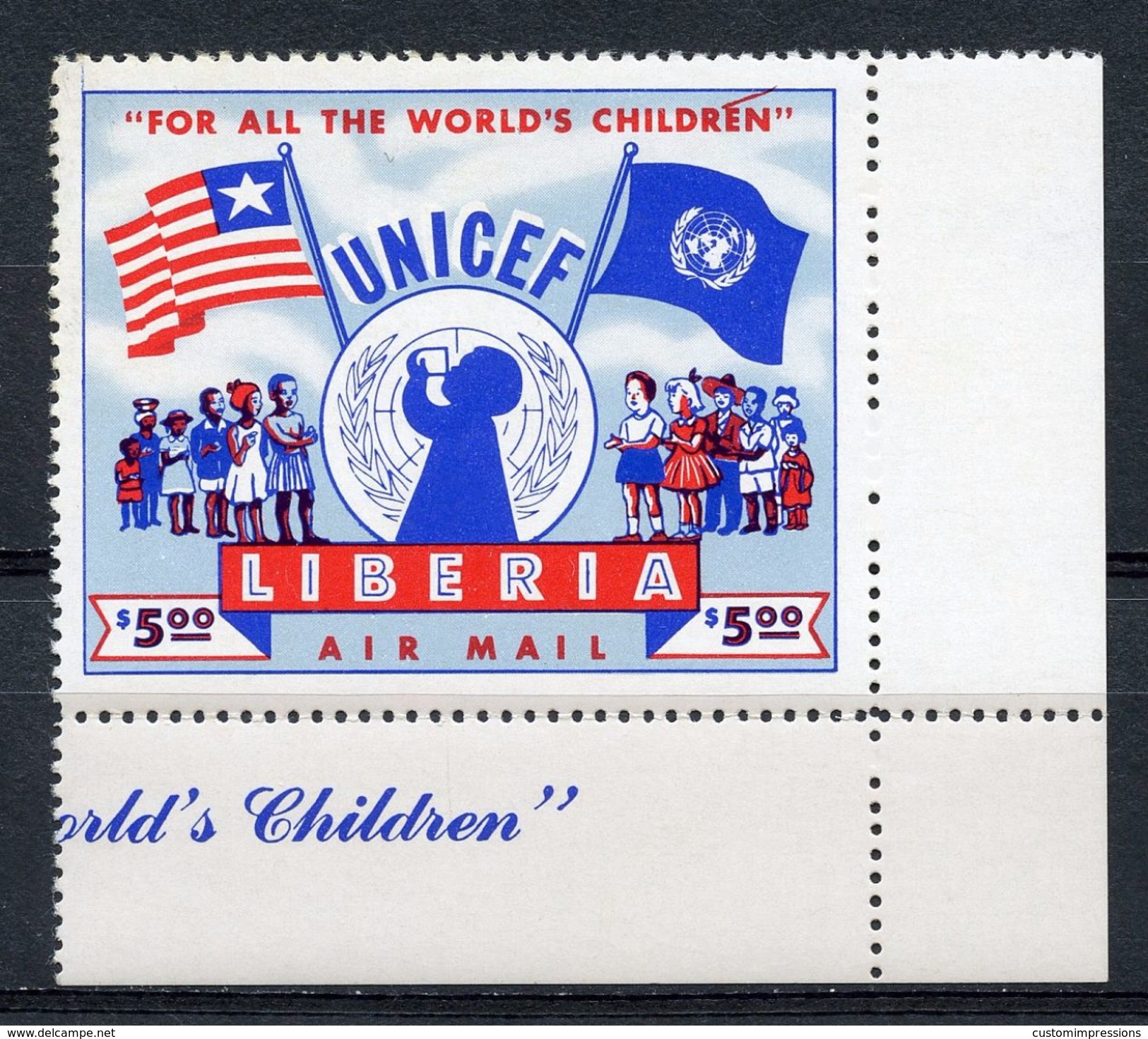 LIBERIA  -  1954 AIRMAIL  PROMOTION OF UNICEF    M832 - Liberia