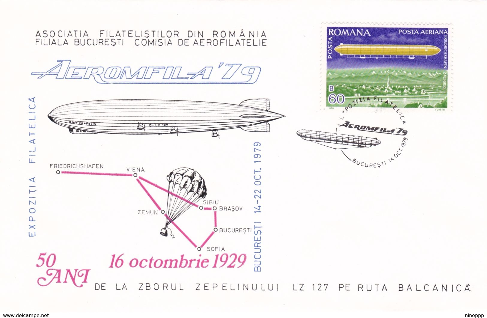 Romania 1979 Aeromfila'79, Souvenir Cover - Cartas & Documentos