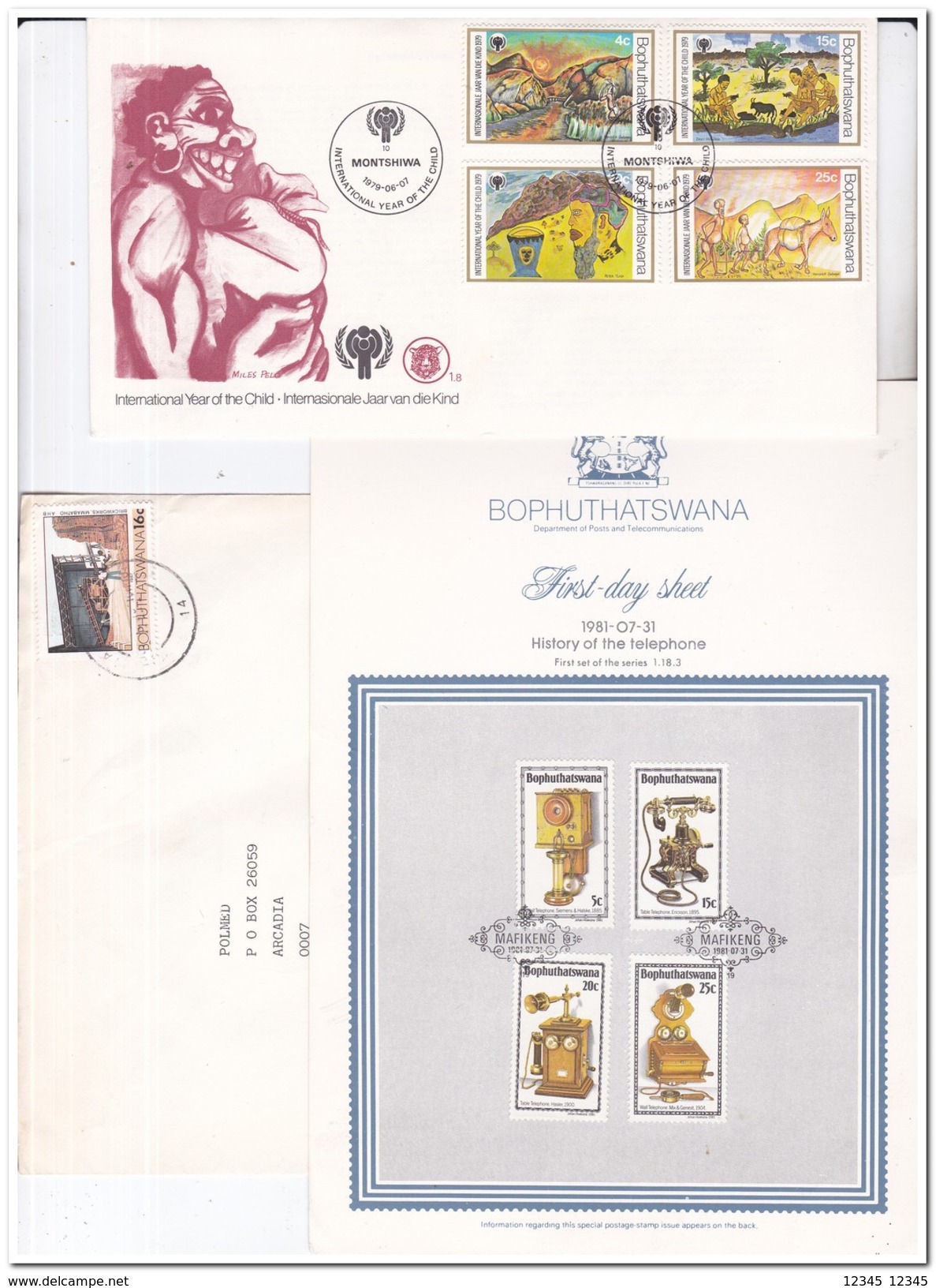 Bophutswana, 2 Envelopes + 1 First Day Sheet - Bophuthatswana