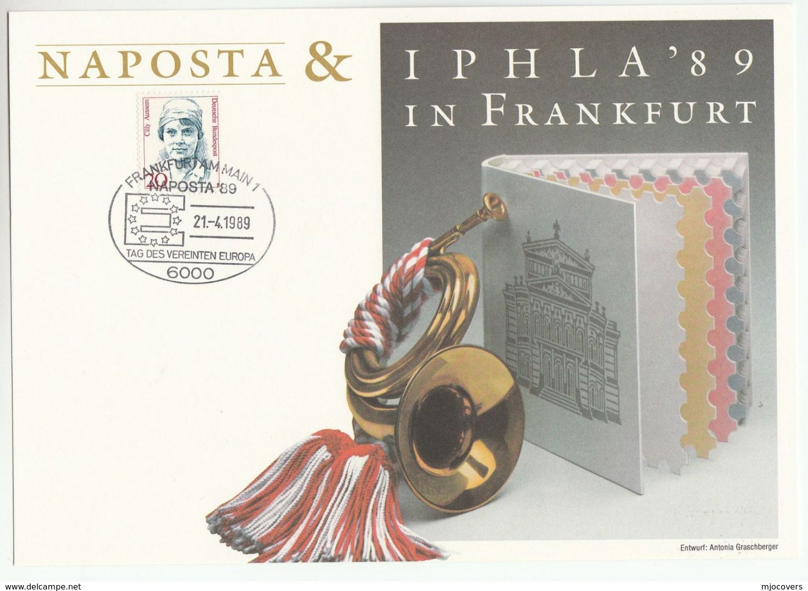 1989 NAPOSTA 'UNITED EUROPE' DAY  EVENT COVER Card GERMANY Philatelic Exhibition, European Community Stamps - Europese Instellingen