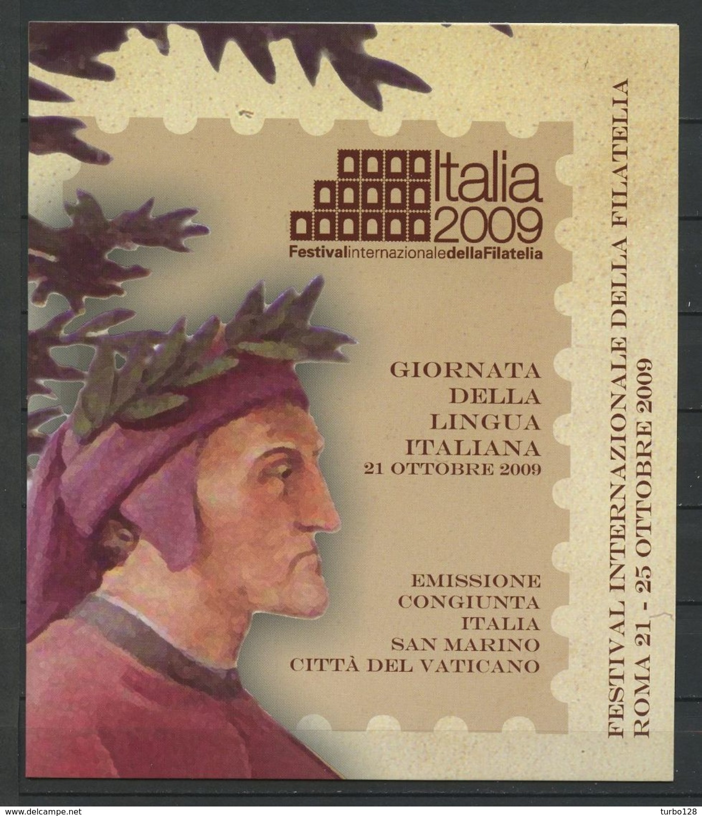 VATICAN 2009 Document Journée Langue Italienne Emissions Communes St Marin Italie Codex Animaux Lion - Covers & Documents