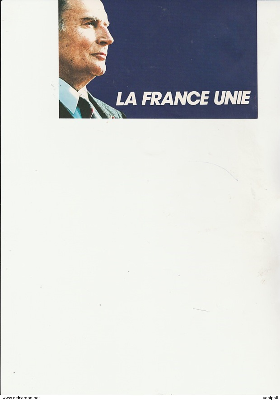 VIGNETTE AUTOCOLLANTE - FRANCOIS MITTERRAND - LA FRANCE UNIE - Altri & Non Classificati