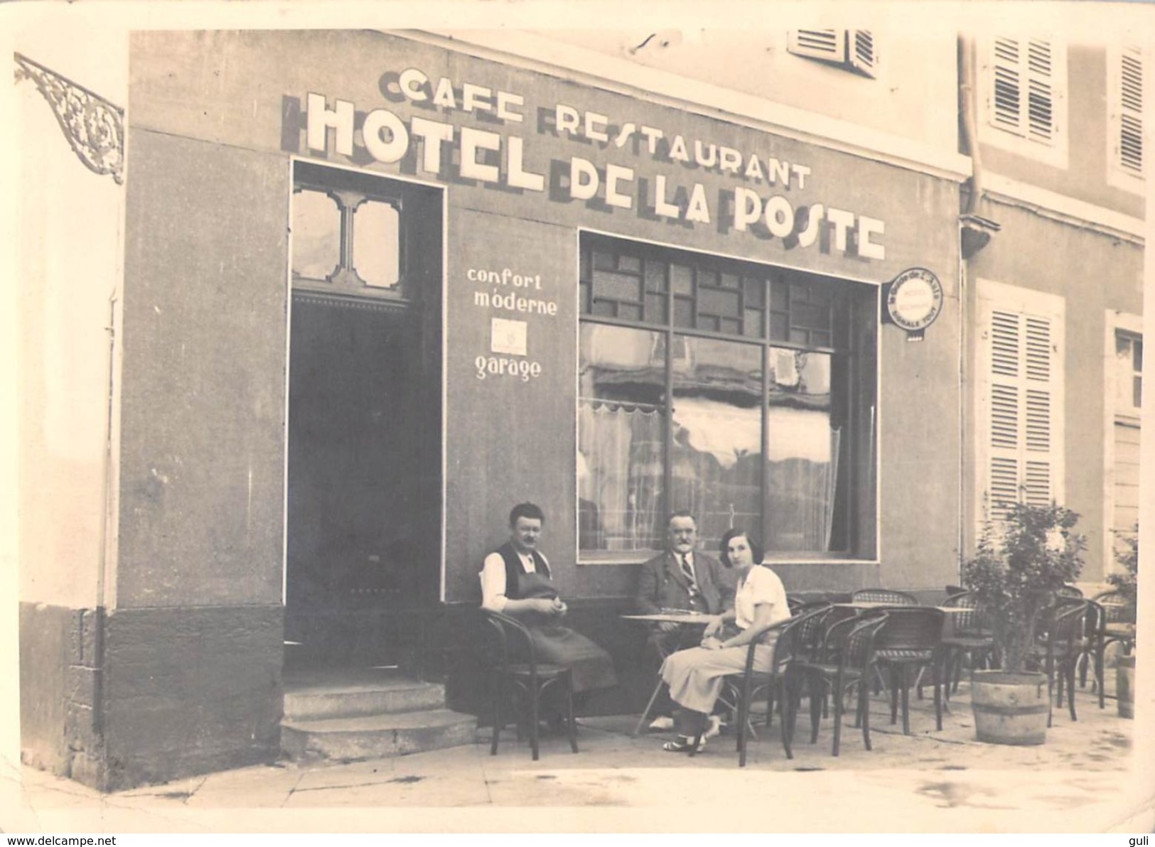 Photographie -Photo Originale  A Identifier ? HOTEL DE LA POSTE Café Restaurant PHOTO  Format 17.5 X 12.5 Cms - To Identify