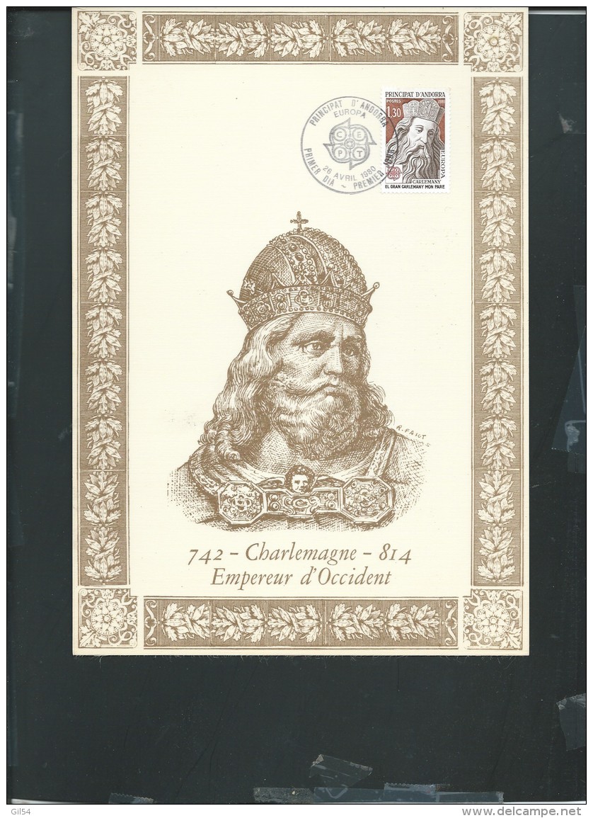Andorre - Yvert N° 284 ET 285 Oblitérés Sur Encart Philatélique -  Kub1201 - Lettres & Documents