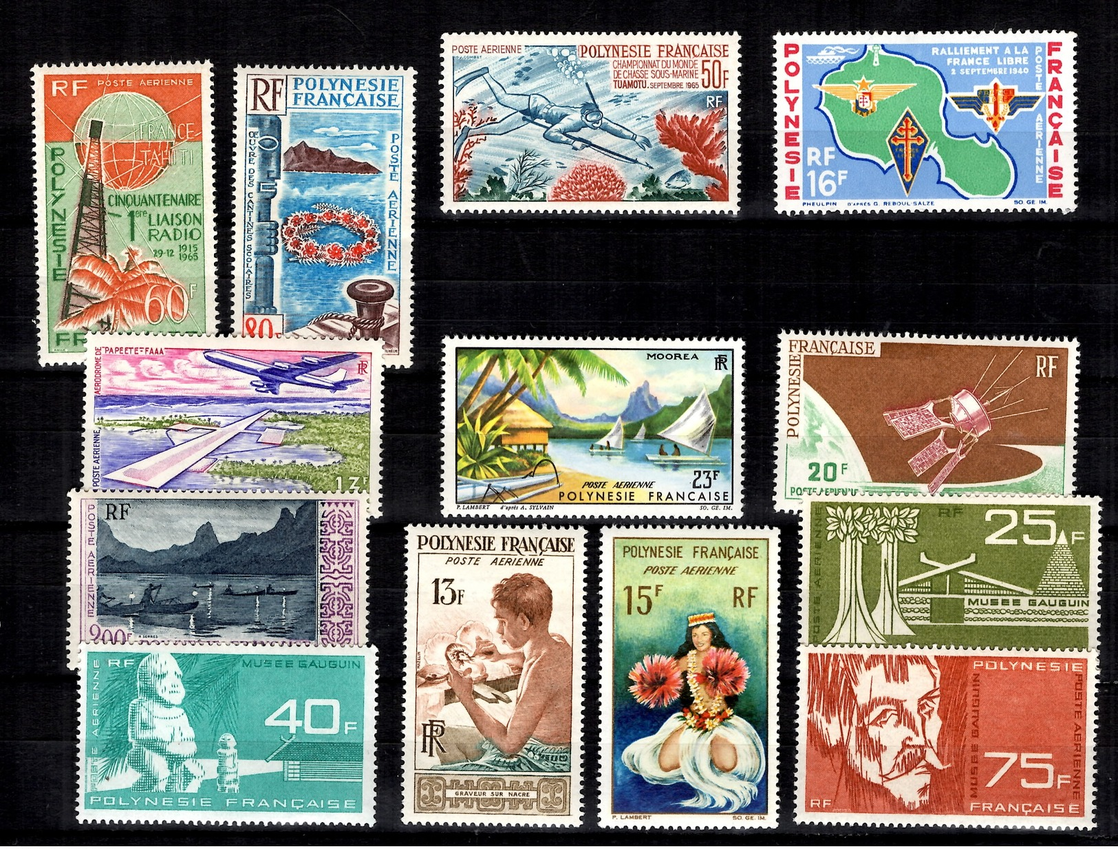 Polynésie Belle Petite Collection De Poste Aérienne Neufs ** MNH 1958/1966. Bonnes Valeurs. TB. A Saisir! - Neufs