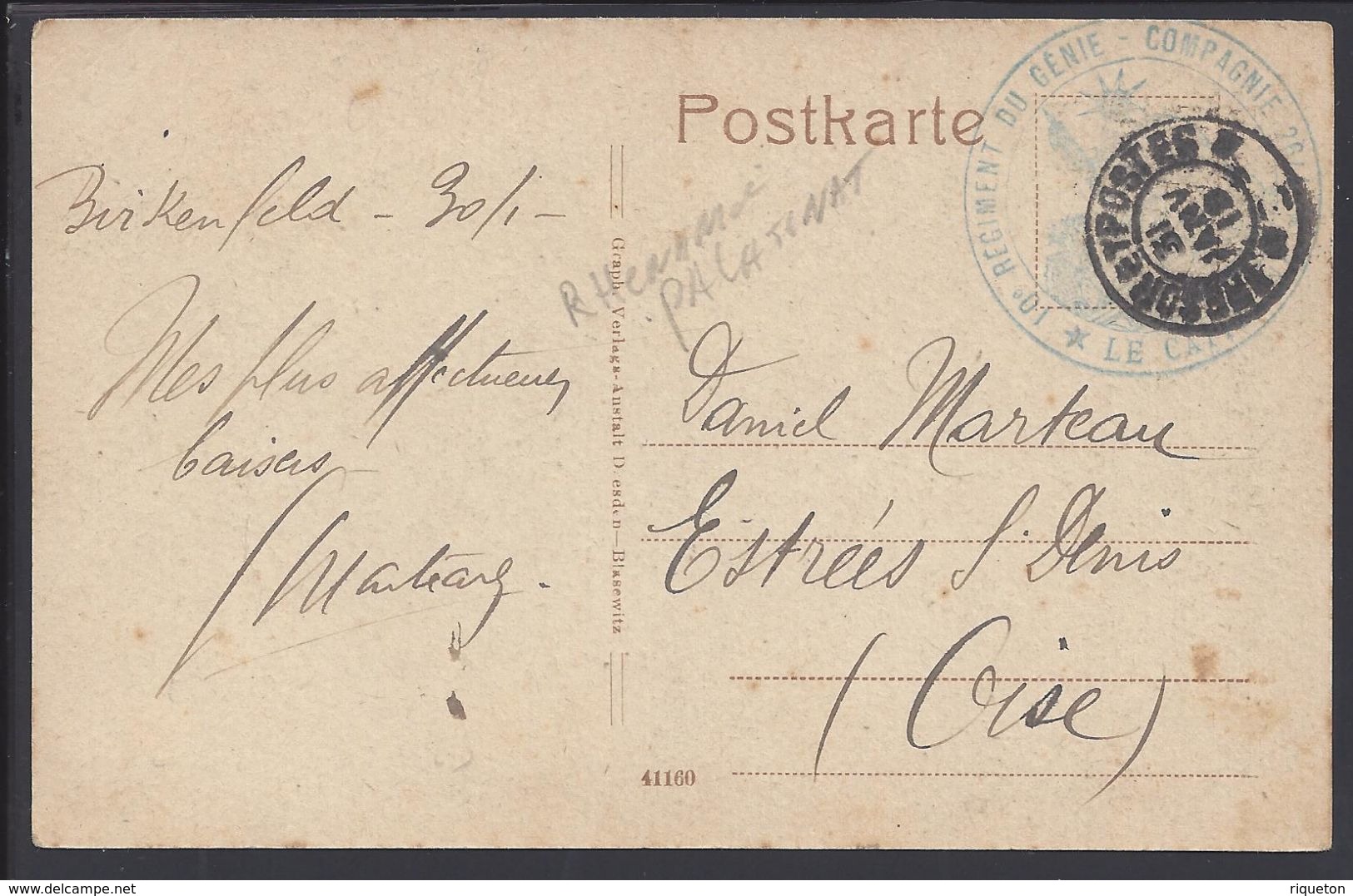 ALLEMAGNE - CPA "Birkenfeld - Total" Ecrite En FM Le 30-01-1919 - Beaux Cachets Au Verso Trésor Et Poste Et Régiment - - Birkenfeld (Nahe)